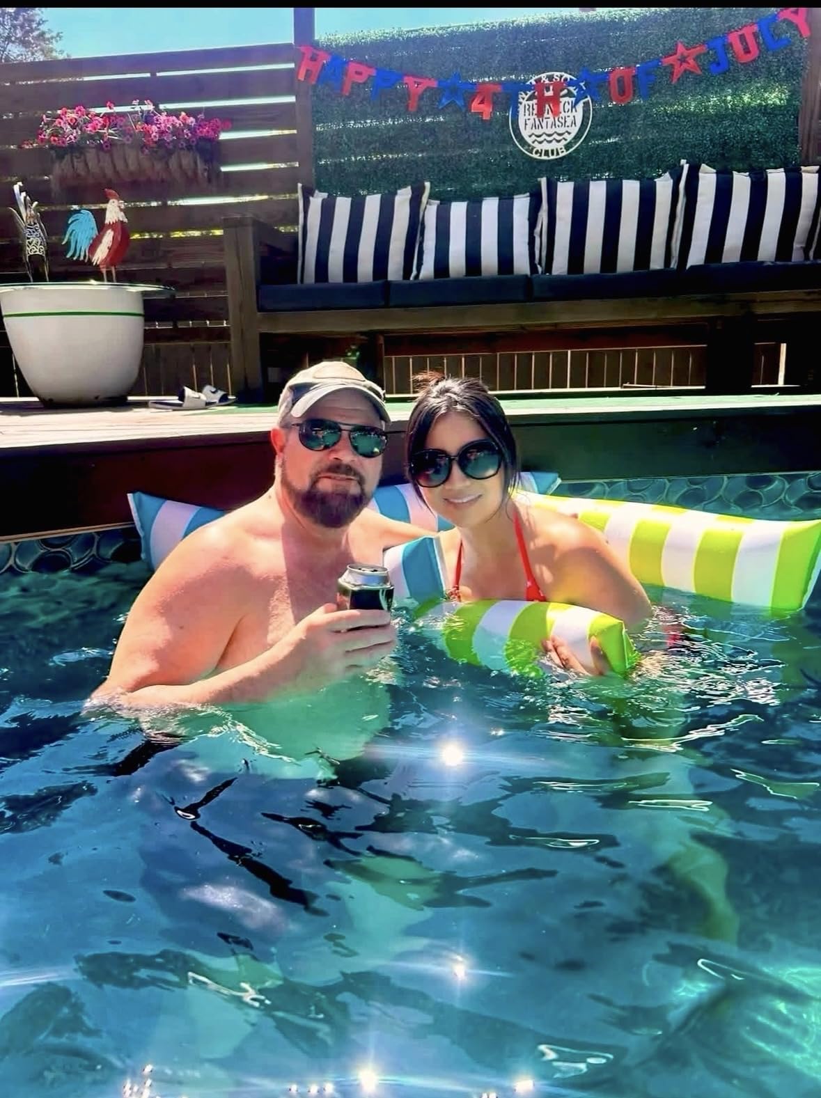 Inflatable Pool Floats Adult Size Water Hammock,Pool Rafts Lounge Chairs Floating,4-in-1 Multi-Purpose Pool Floaties Toys,Floats for Swimming Pool,for Adults Vacation Fun and Rest customer photo 2