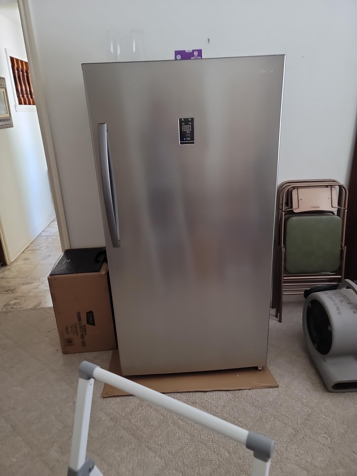SMETA Upright Freezer 18 Cu ft Stand Up Convertible Freezers Refrigerator, Garage Ready Standing Frost-Free Freeerless Fridge with Tempered Glass Shelves SS customer photo 1
