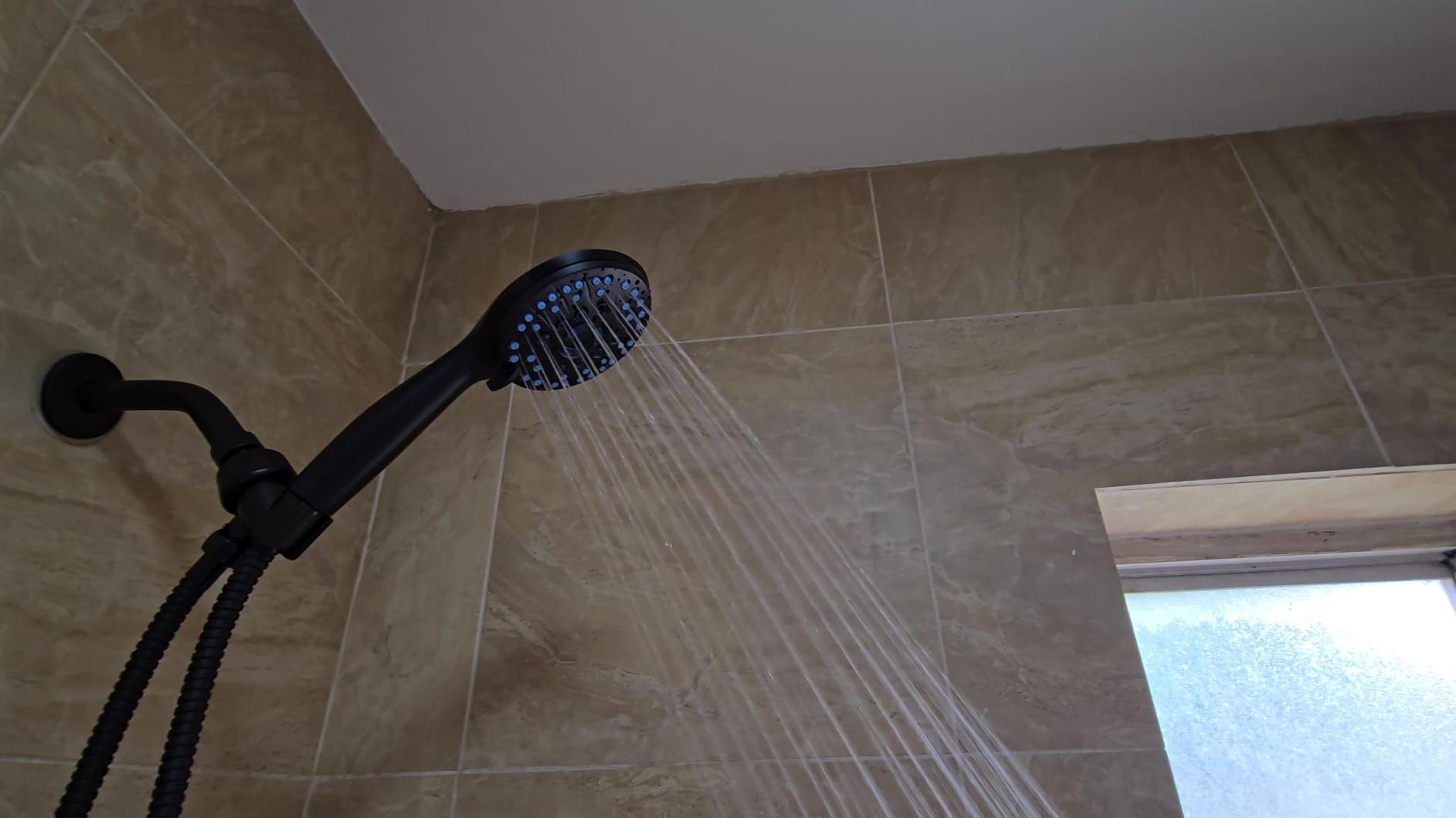 AquaCare High Pressure 8-mode Handheld Shower Head - Anti-clog Nozzles, Built-in Power Wash to Clean Tub, Tile & Pets, Extra Long 6 ft. Stainless Steel Hose, Wall & Overhead Brackets customer photo 1