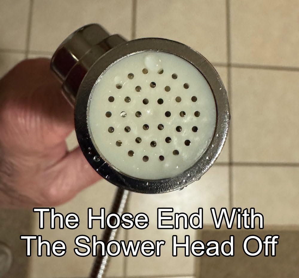 GwernKB Handheld Shower Head with On Off Switch 8-Mode High Pressure Showerhead with 79 Inches Extra-long Stainless Steel Hose and Bracket PLUS Extra Low-Reach Adhesive Wall Mount for Kids,Silver… customer photo 2
