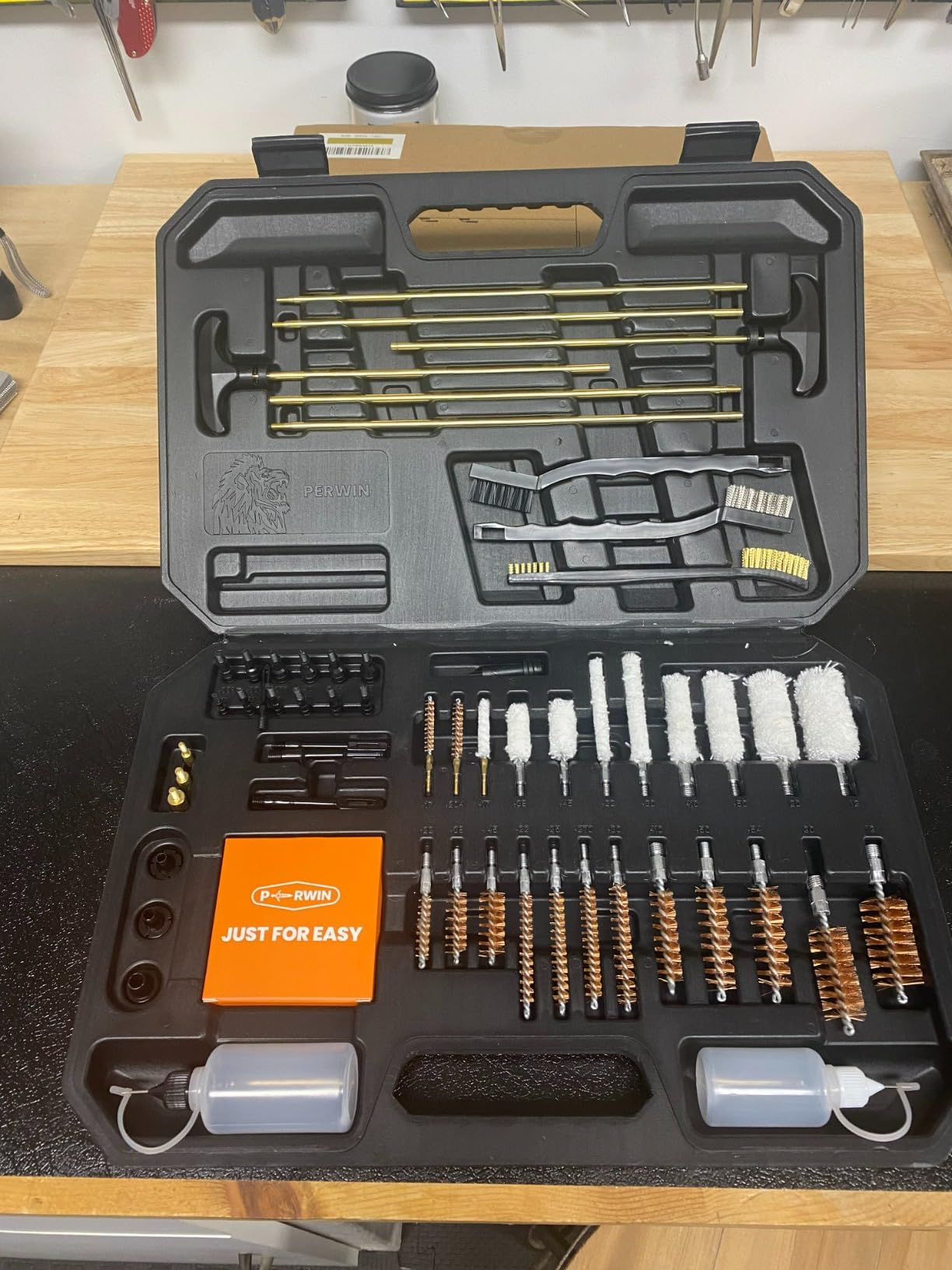 PERWIN Universal Gun Cleaning Kit for All Caliber Pistol Rifle Handgun Shotgun Hunting Cleaning Kit with Brass Rods and Tough Carrying Case, Gun Accessories Gifts for Men customer photo 2