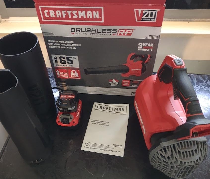 CRAFTSMAN Leaf Blower Cordless with Battery and Charger V20 RP, Up to 110 MPH Power, Handheld Electric Leaf Blower, Brushless Motor, Lightweight, 5.0Ah (CMCBL730P1) customer photo 1