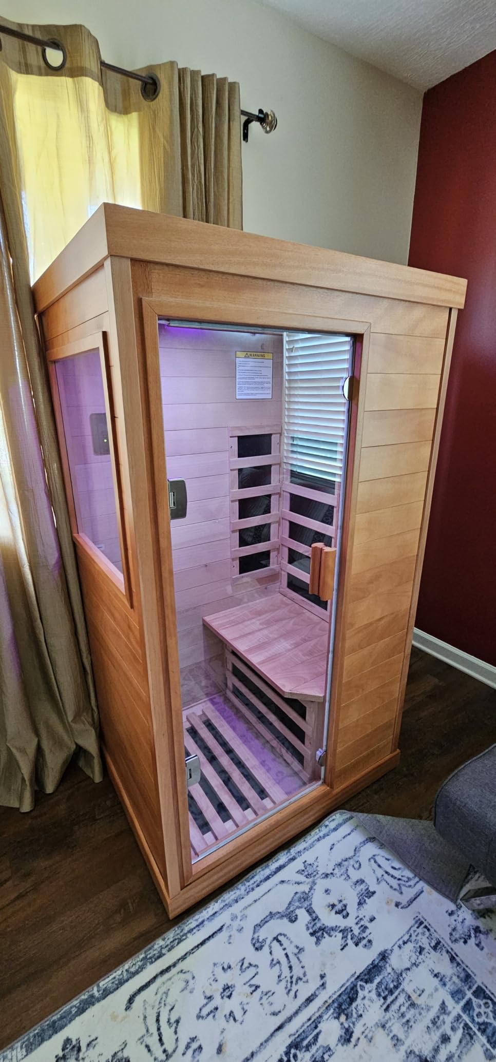 OUTEXER Far Infrared Sauna Home Sauna Spa Room Canadian Hemlock Wood 1200W customer photo 1