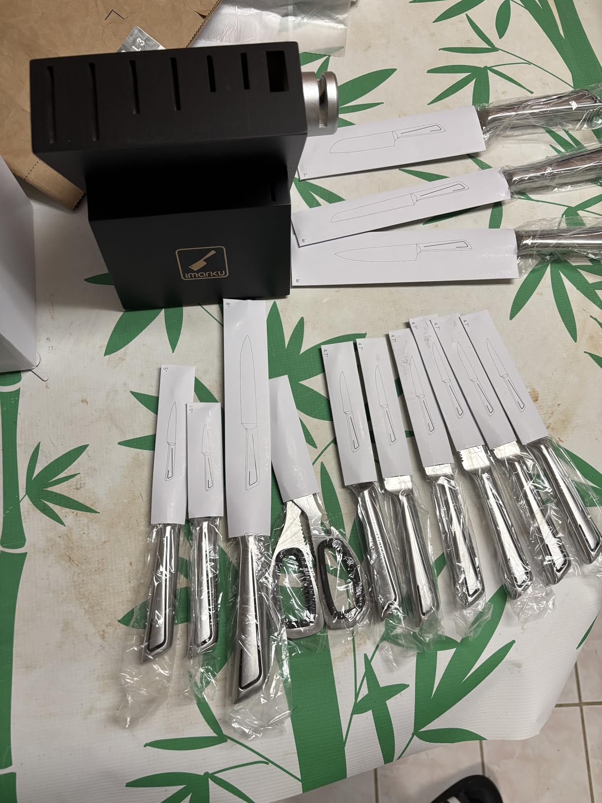 imarku G14 Japanese Kitchen Knife Set, Stainless Steel with Block, 14pc customer photo 1