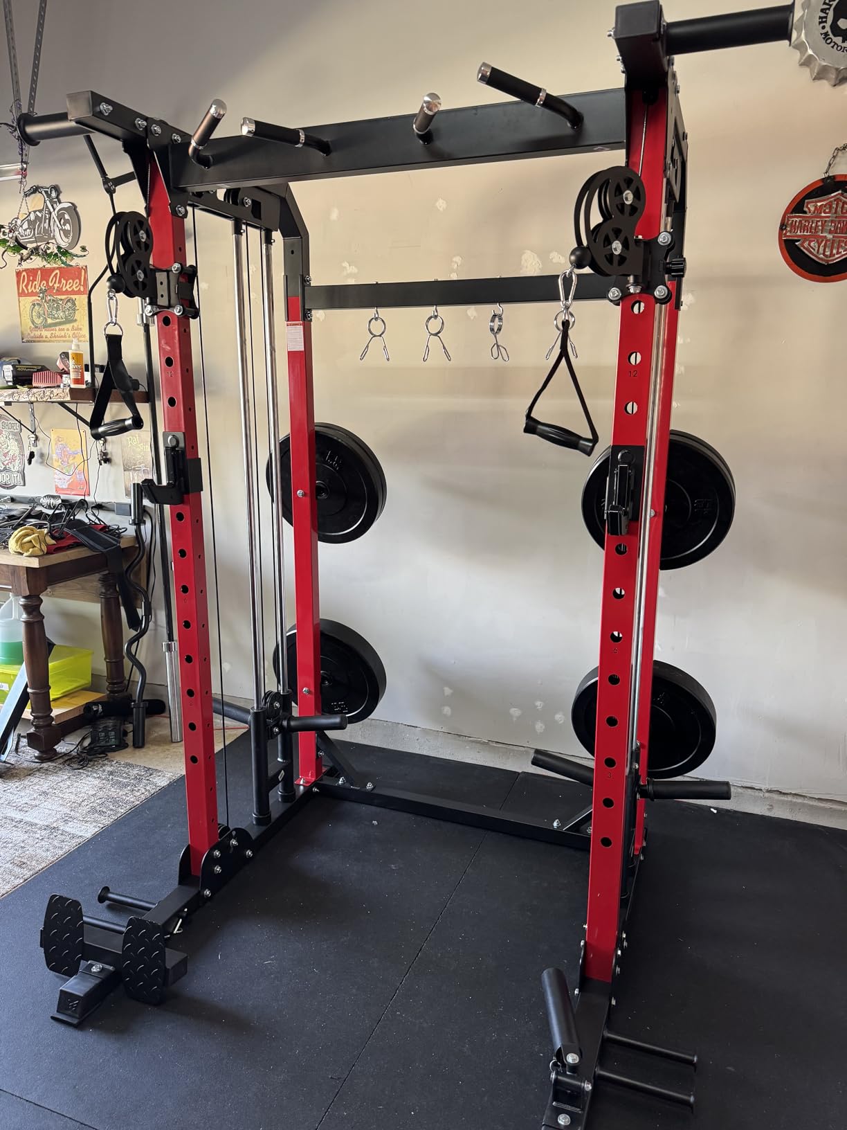 MAJOR FITNESS F22 Power Rack, 1600lbs All-in-One Squat Rack with Dual Pulley System, Heavy-Duty Steel Frame, Attachments & Storage for Home Gym Strength Training customer photo 2