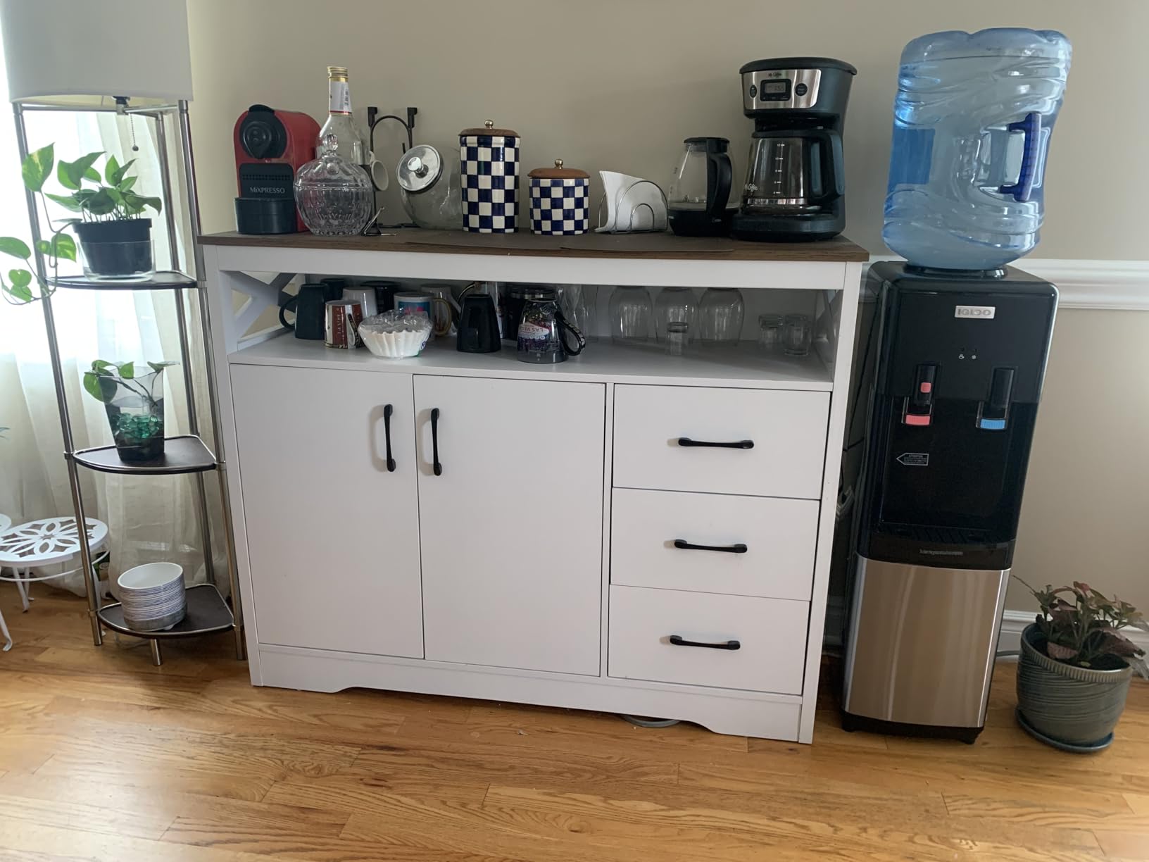 Igloo Top Loading Water Cooler with Removable Tray & Energy-Saving Features - Water Tower with Hot, Cold Temperature Settings- Water Dispenser Fits 3 & 5-Gallon Jugs with Child Safety Lock- Stainless customer photo 1