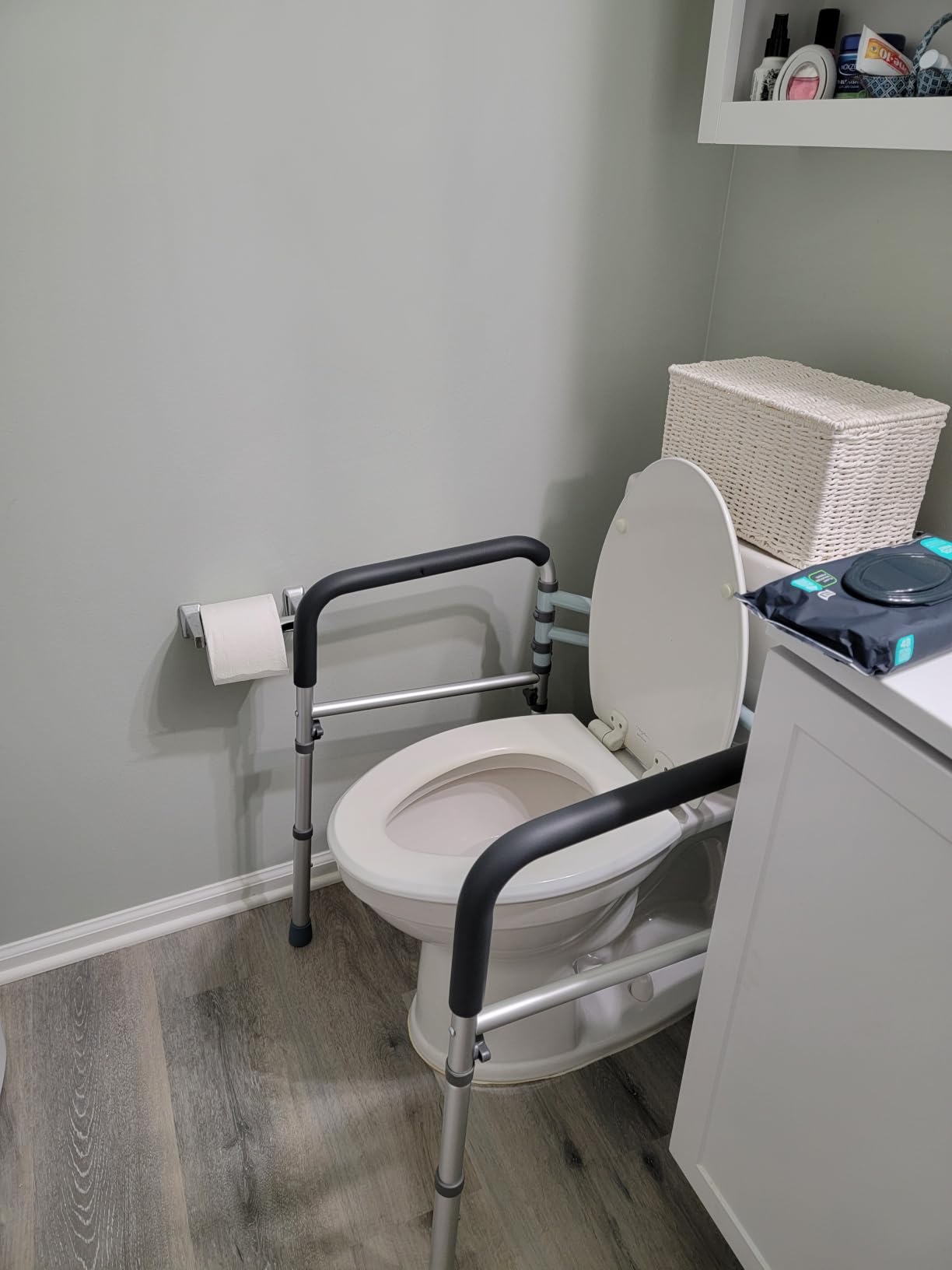 Lianjindun Toilet Safety Rails, 350 lbs, Adjustable Height & Width customer photo 2