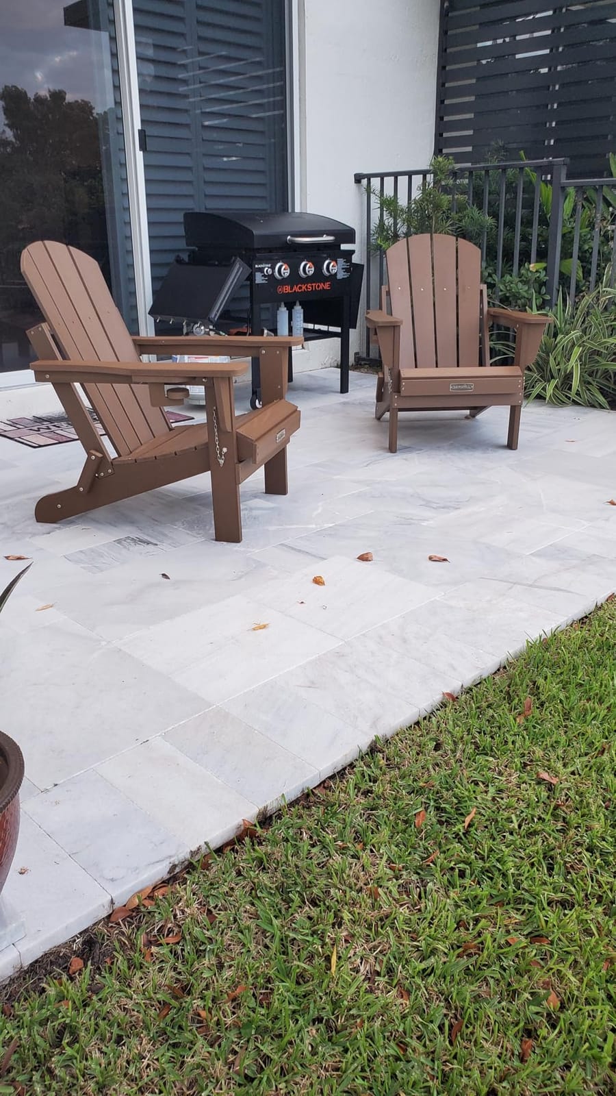 SERWALL Folding Adirondack Chair Set of 4 with Cup Holder for Fire Pit-Blue customer photo 2