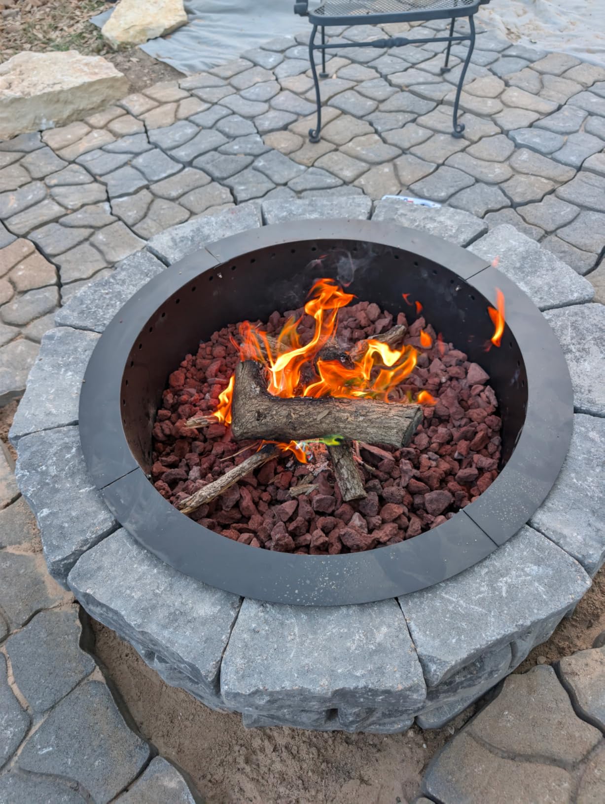 Iron Forge Tools Smokeless Fire Pit Ring Outdoor Insert 36 Inch Round Steel customer photo 1