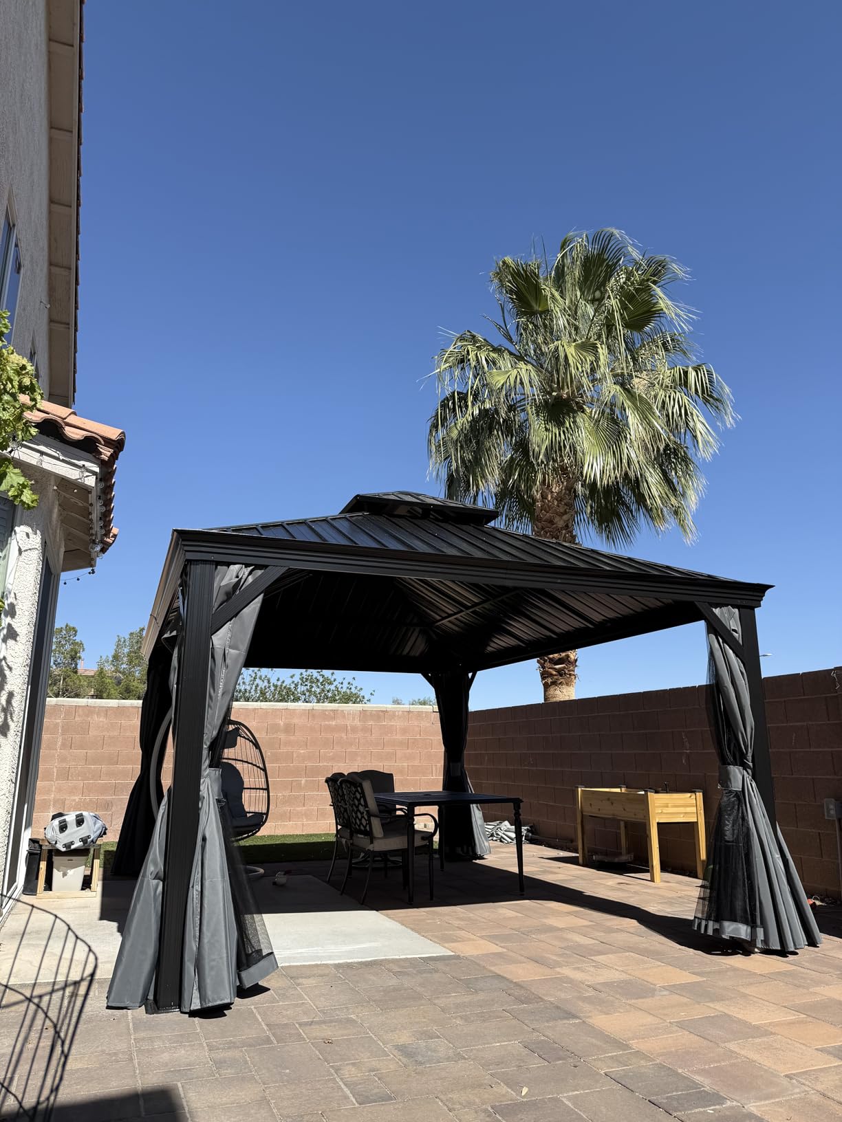 Aoxun 12' X 16' Hardtop Gazebo with Built in Drainage, Outdoor Gazebos customer photo 2