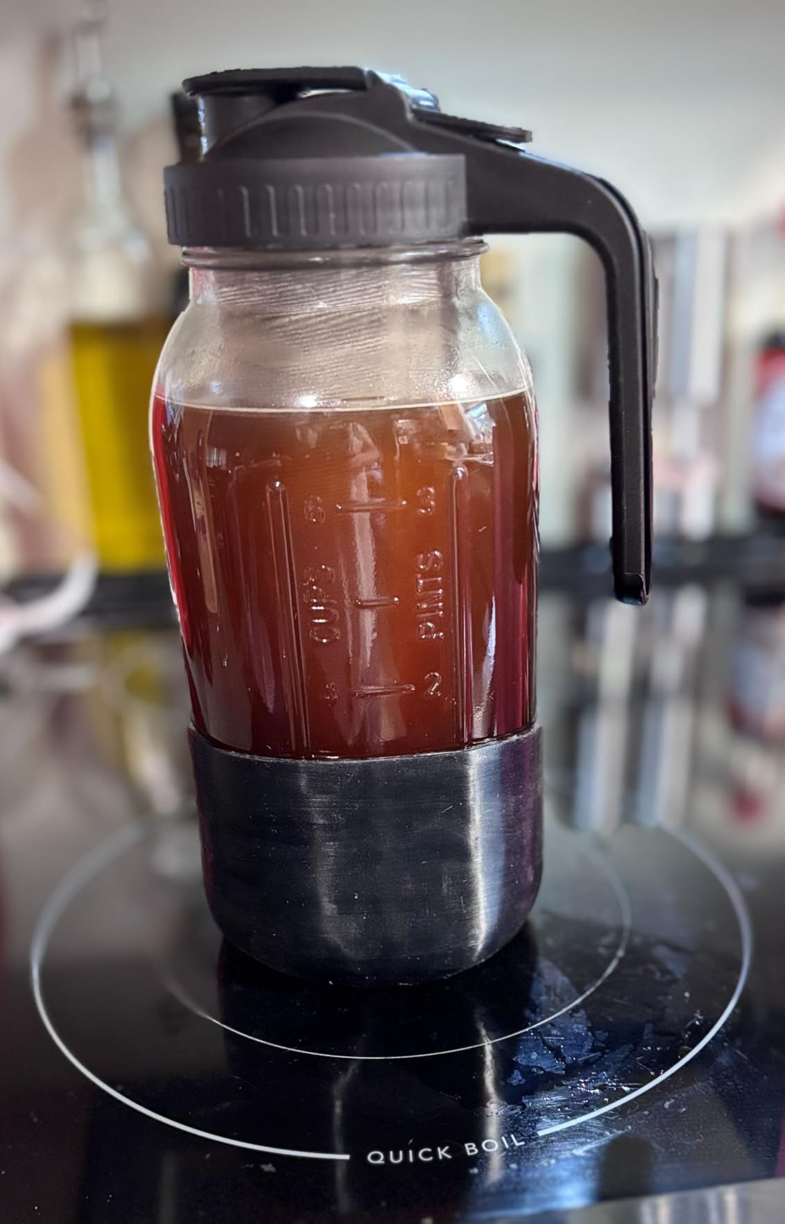 Cold Brew Coffee Maker, 64 oz Mason Jar Pitcher with Stainless Steel Filter, Pour Spout Handle Lid, Airtight & Leak-Proof for Iced Coffee,Tea & Lemonade customer photo 1