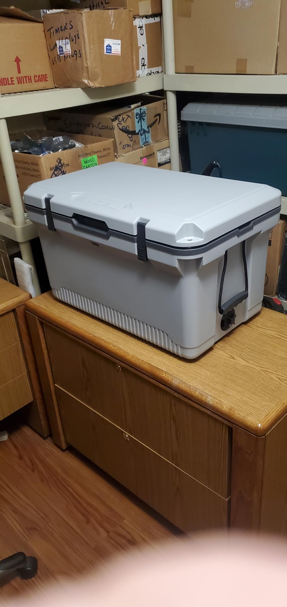 ENGEL 60 QT Ultra-Light Injection Molded Cooler - Ice Chest Keeps Ice up to 7 Days - Cooler Includes Wire Basket, Divider and Built-in Bottle Opener customer photo 1