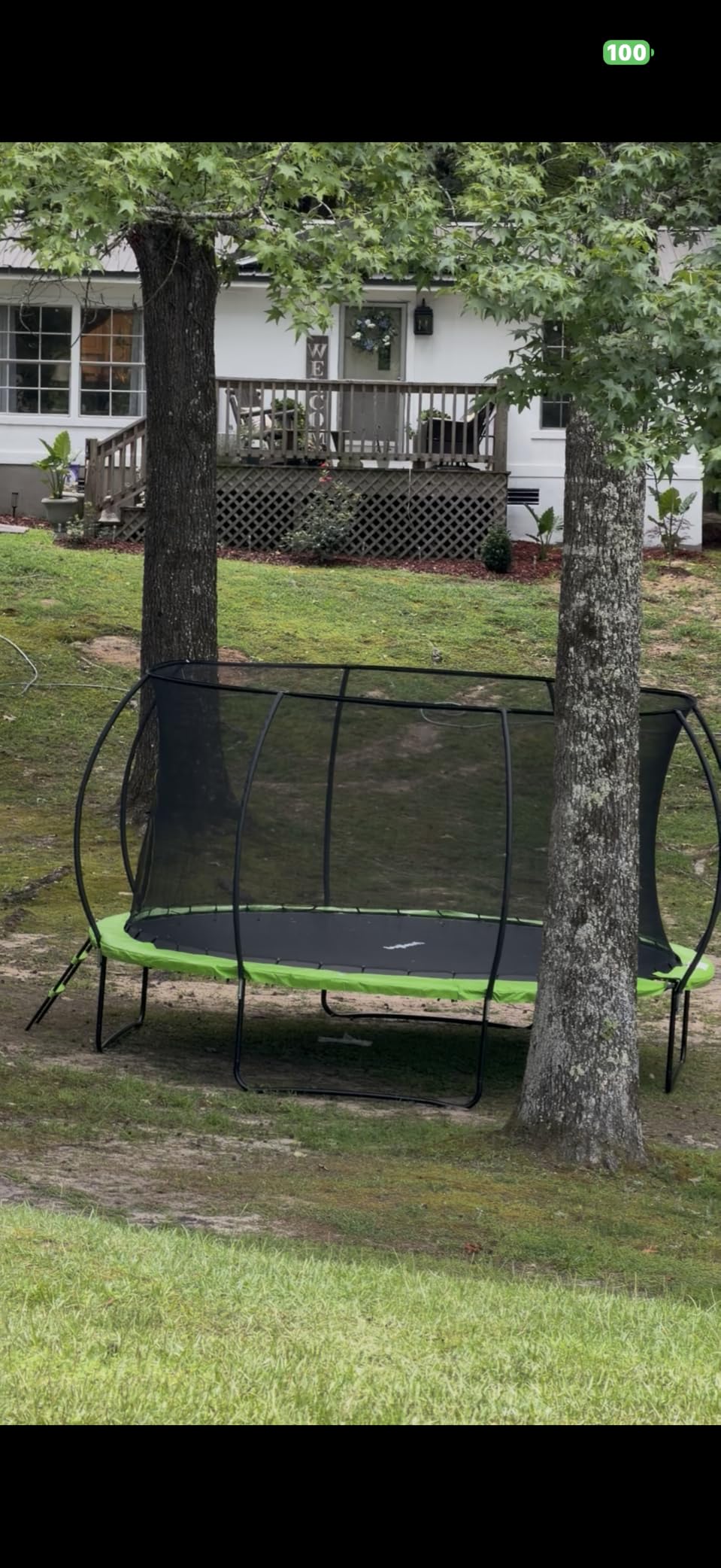 JoyBerri Outdoor Trampoline – with LED Lights, Net, Ladder, ASTM Certified customer photo 2