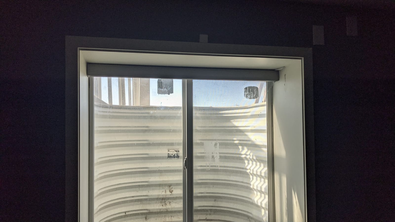 Graywind Smart Blackout Roller Shades Work with Alexa Google WiFi Hardwired Triple Weaved Fabric Motorized Blinds Remote Window Shades, Custom Size (Beige White) customer photo 1