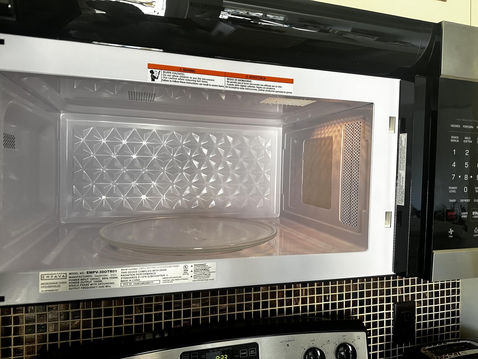 Empava 1.7 Cu.Ft. Over-the-Range Microwave, 1000W, Silver, EMPV-30OTR01 customer photo 1