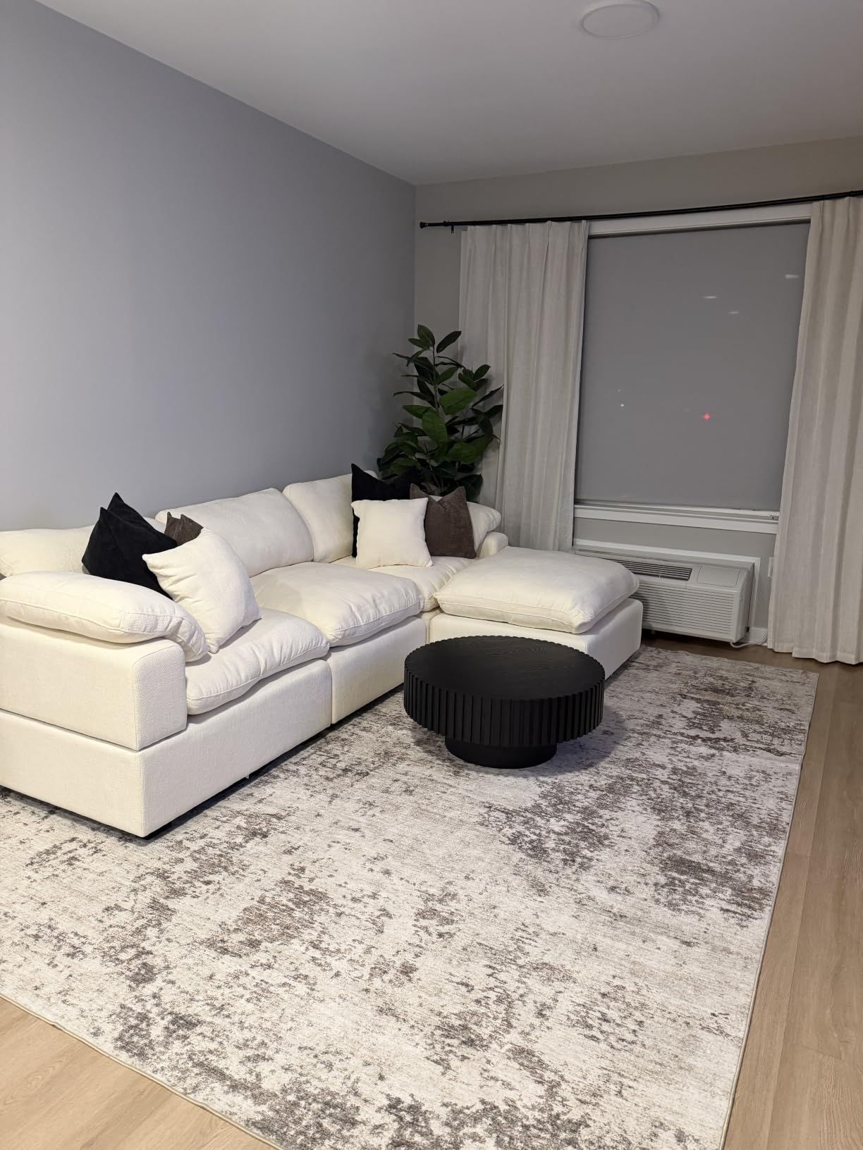 UERMEI 8x10 Area Rug Living Room Rugs - Washable Neutral Modern Abstract Soft Thin Large Rug Indoor Floor No Slip Rug Carpet for Bedroom Under Dining Table Home Office Decor - Brown Grey customer photo 2