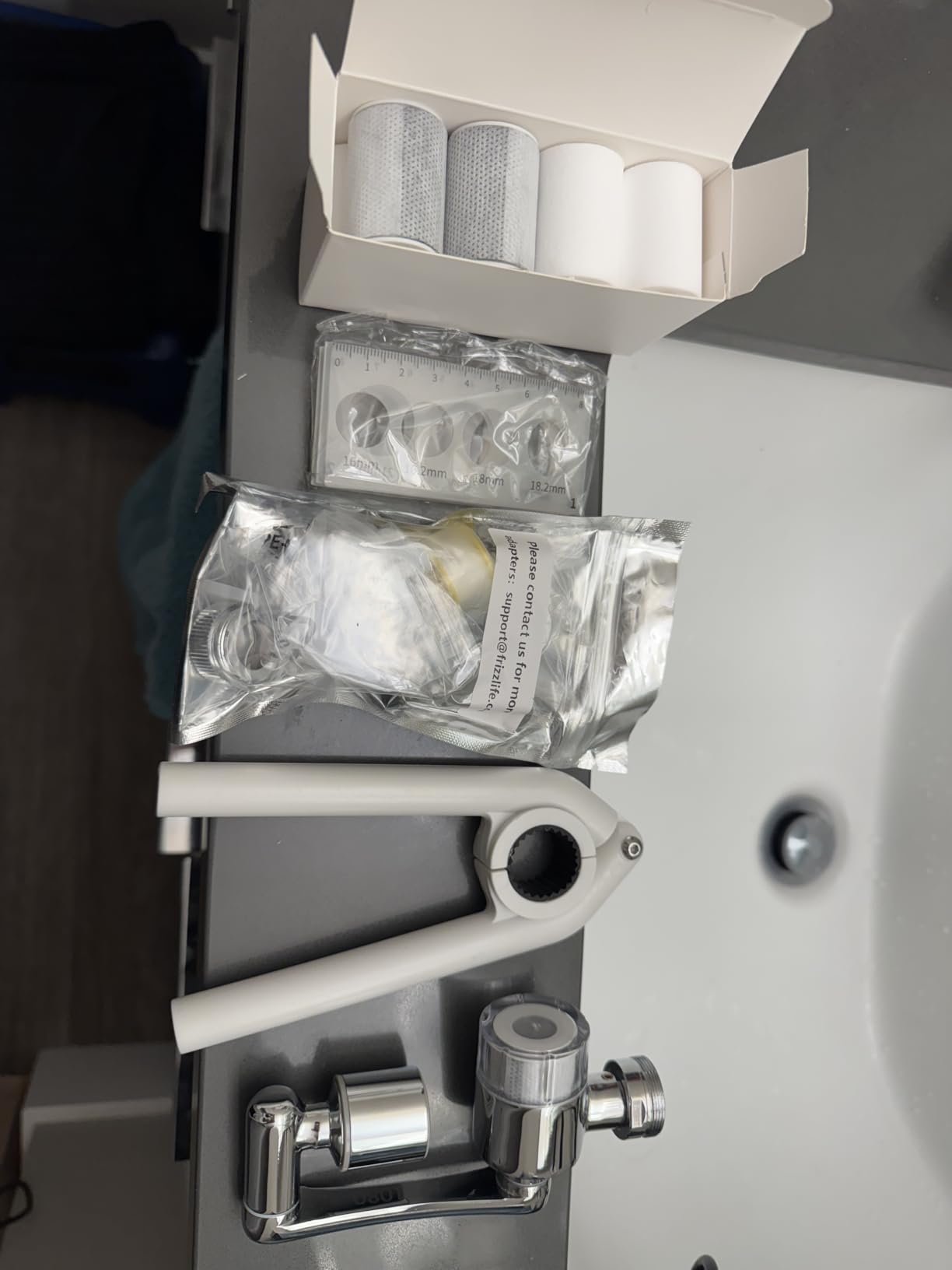 Frizzlife Water Filter for Sink Faucet Extender, NSF/ANSI 372, 9pcs Filter Reduce 99% Chlorine, 1080° Rotating Brass Swivel Aerator, 2 Modes Spray Faucet Filter for Skin Kitchen Bathroom Sink, FF1080 customer photo 1