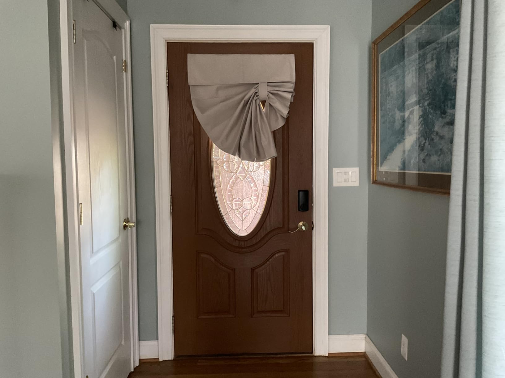 HOMEIDEAS 100% Blackout Linen Door Curtains for French Door 26x68 Inch customer photo 1