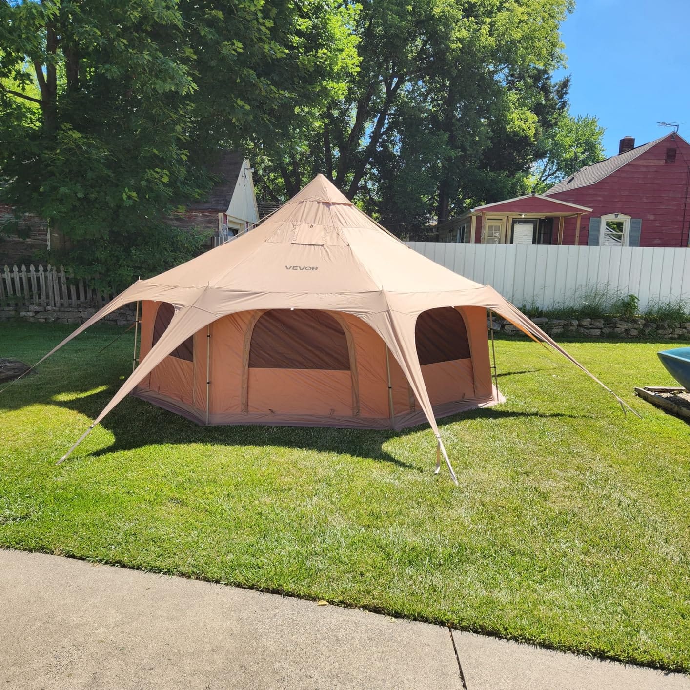 VEVOR Canvas Tent Bell, Yurt 4 Seasons for Camping with Stove Jack, Breathable Holds up to 4 People, Family Camping Outdoor Hunting Party customer photo 2