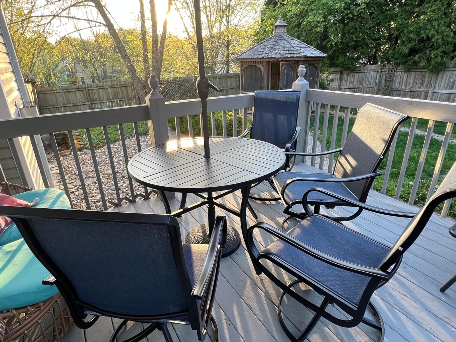 Sophia & William Outdoor Dining Set for 8 w/Square Metal Table, Blue customer photo 1