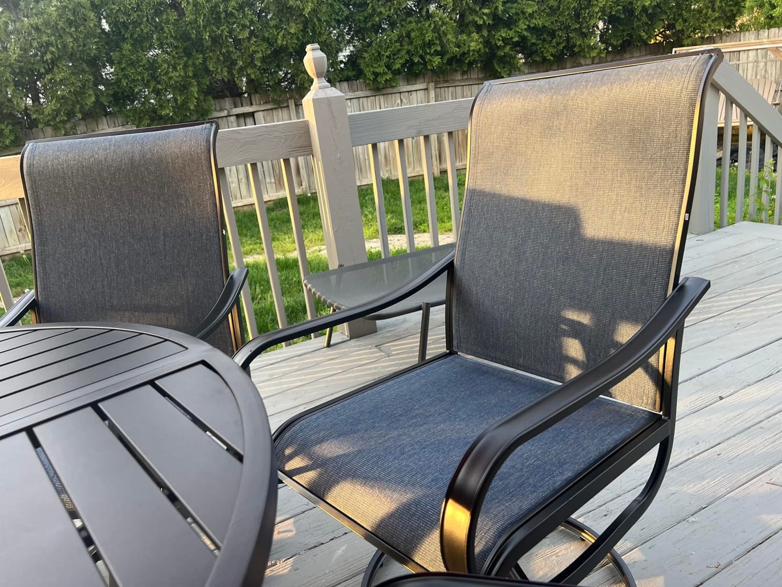 Sophia & William Outdoor Dining Set for 8 w/Square Metal Table, Blue customer photo 2