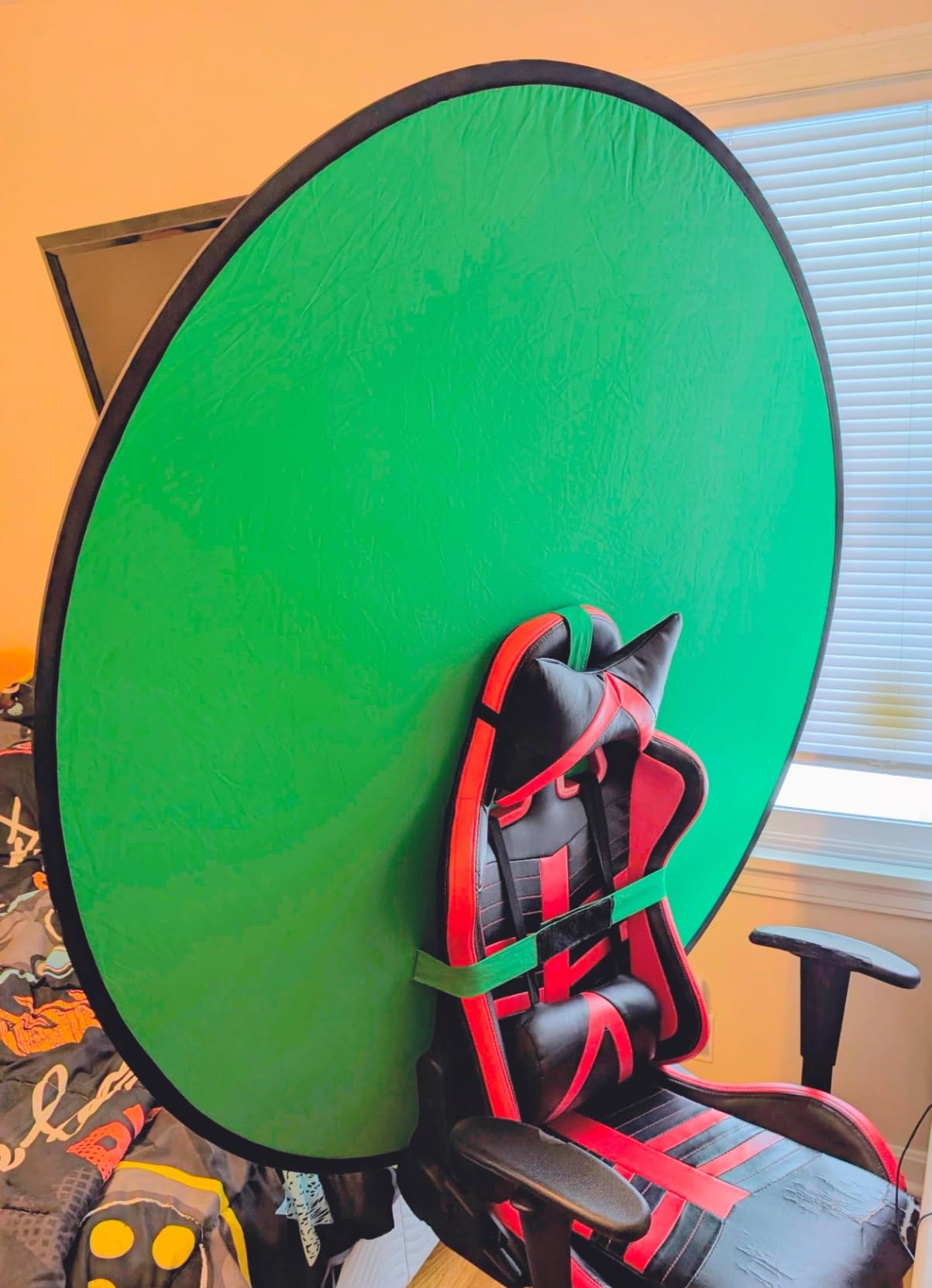 Portable Green Screen Chair, 57 in Greenscreen Backdrop with Stand Double Sided Foldable Green Background, Chroma Key, for Photography Streaming Gaming Photo Zoom Video Chats and Meeting customer photo 2