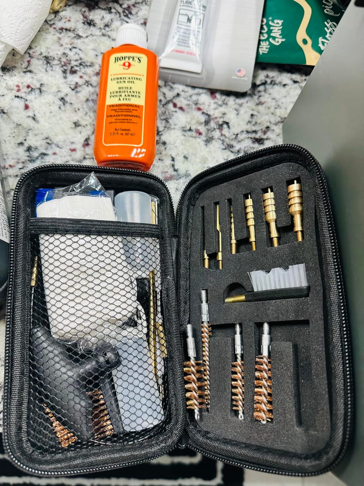 BOOSTEADY Universal Handgun Cleaning kit .22,.357,.38,9mm,.45 Caliber Pistol Cleaning Kit Bronze Bore Brush and Brass Jag Adapter customer photo 1