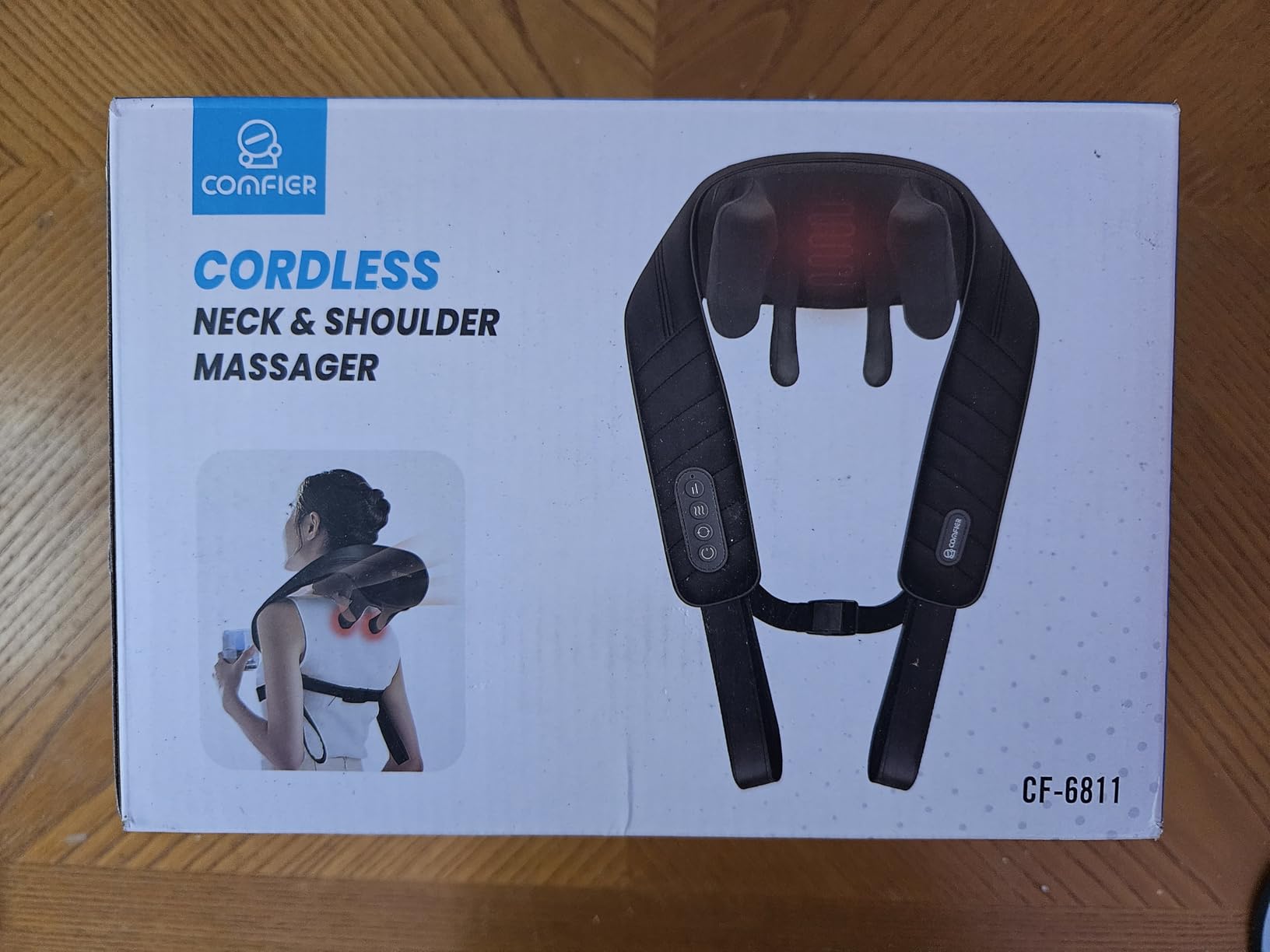 COMFIER Cordless Neck and Shoulder Massager with Heat, Wearable 4D Shiatsu Deep Tissue Kneading for Desk Workers and Drivers, Hands-Free Straps, FSA Eligible HSA Gift,Midnight Black customer photo 1