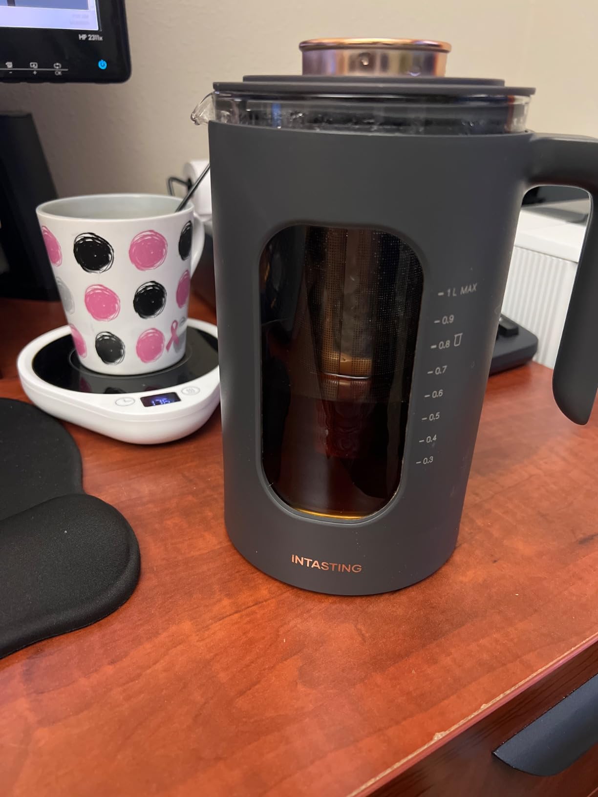 INTASTING Electric Tea Kettle with Infuser, ±1℉ Temperature Control, 1L customer photo 2