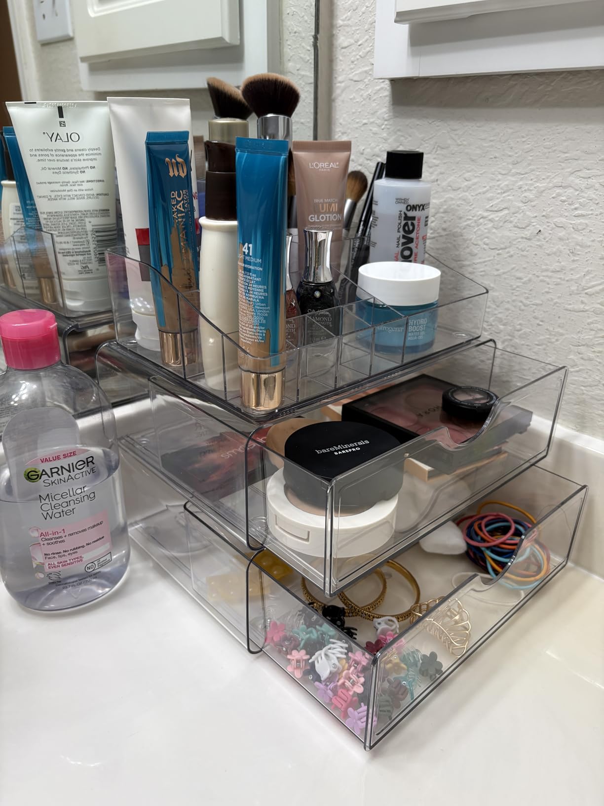 Vtopmart 3 Tier Clear Makeup Organizer with 2 Drawers customer photo 1