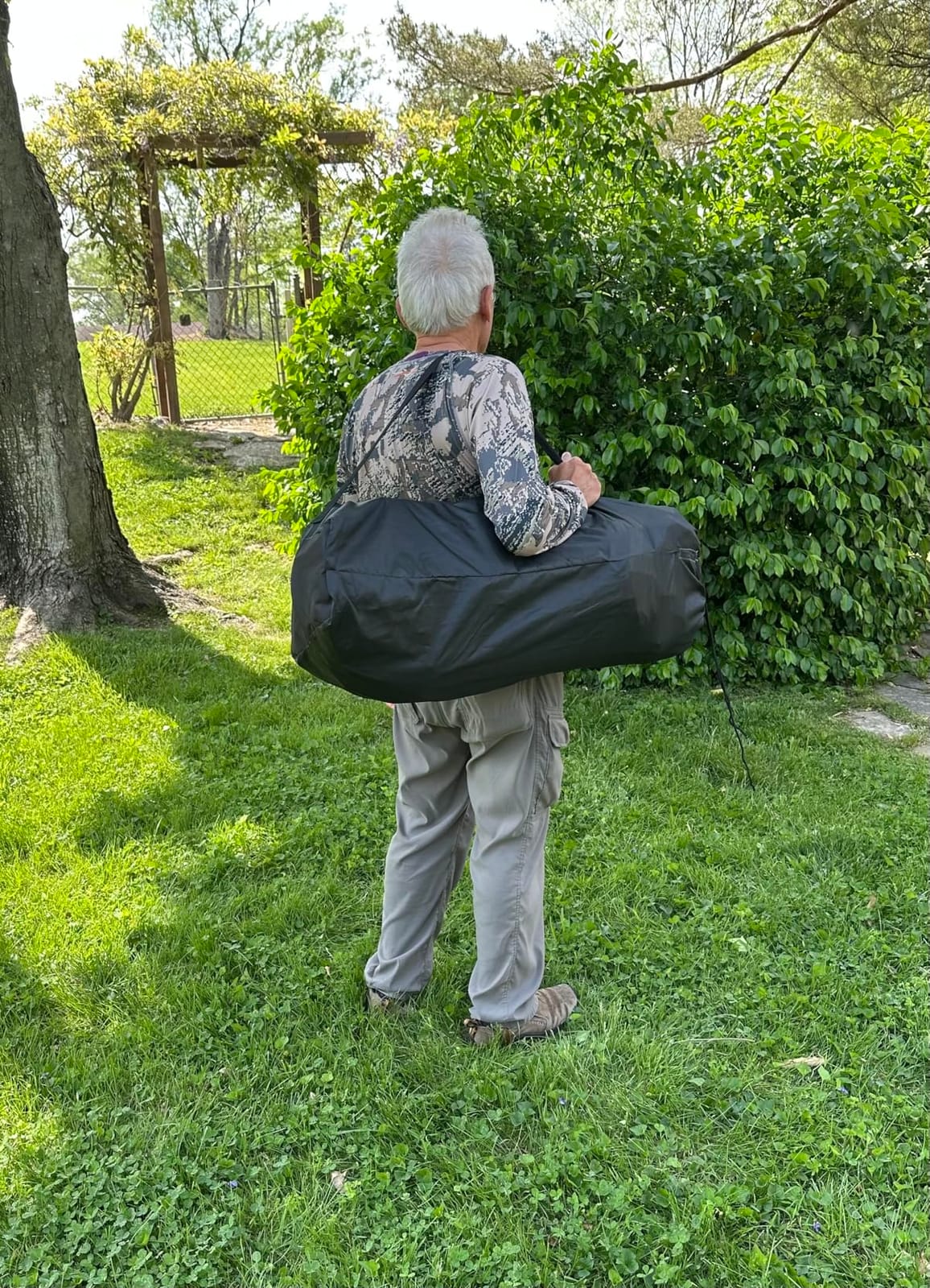 FUNHORUN Hunting Chair Blind, 1/2 Man See Through Ground Blind, Camo Tent customer photo 2
