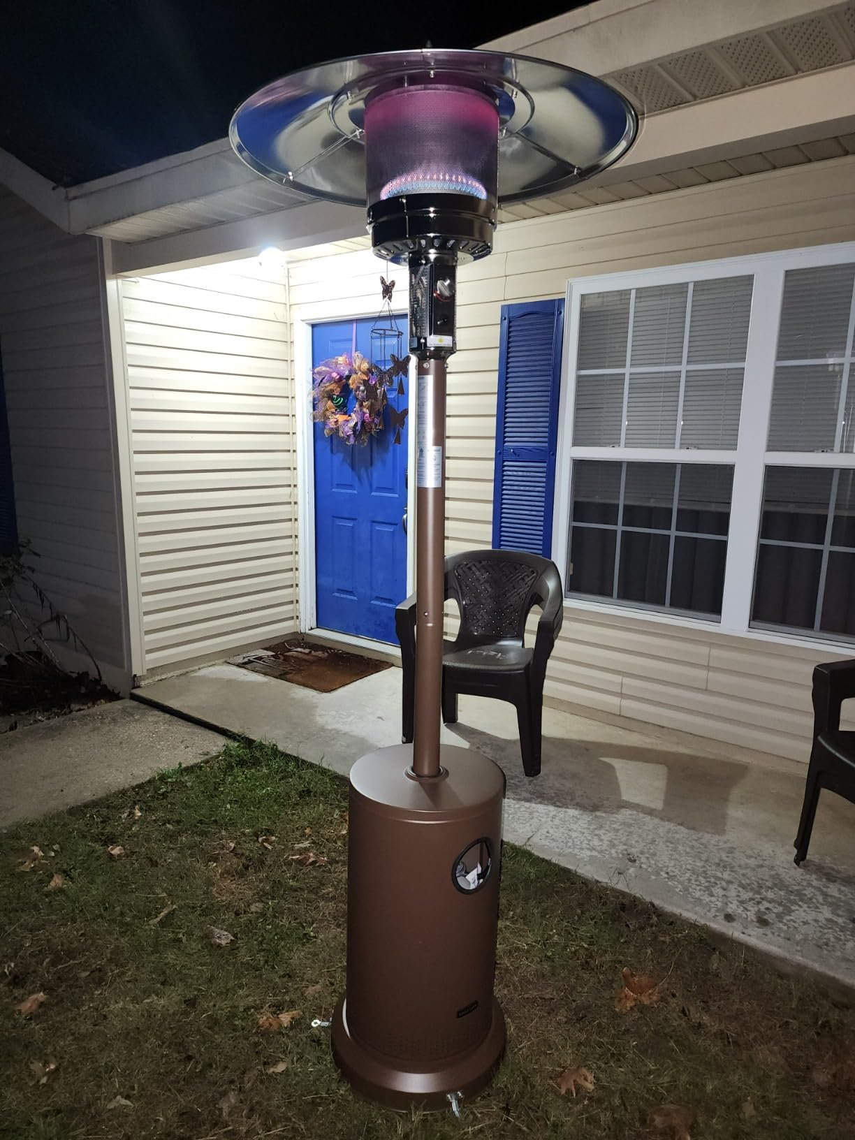 EAST OAK 55,000 BTU Propane Patio Heater with Round Table & Stainless Steel Burner, Outdoor Heater with Wheels, Ideal For Large Patios, Gardens, Outdoor Events, and Commercial Use, Bronze customer photo 1