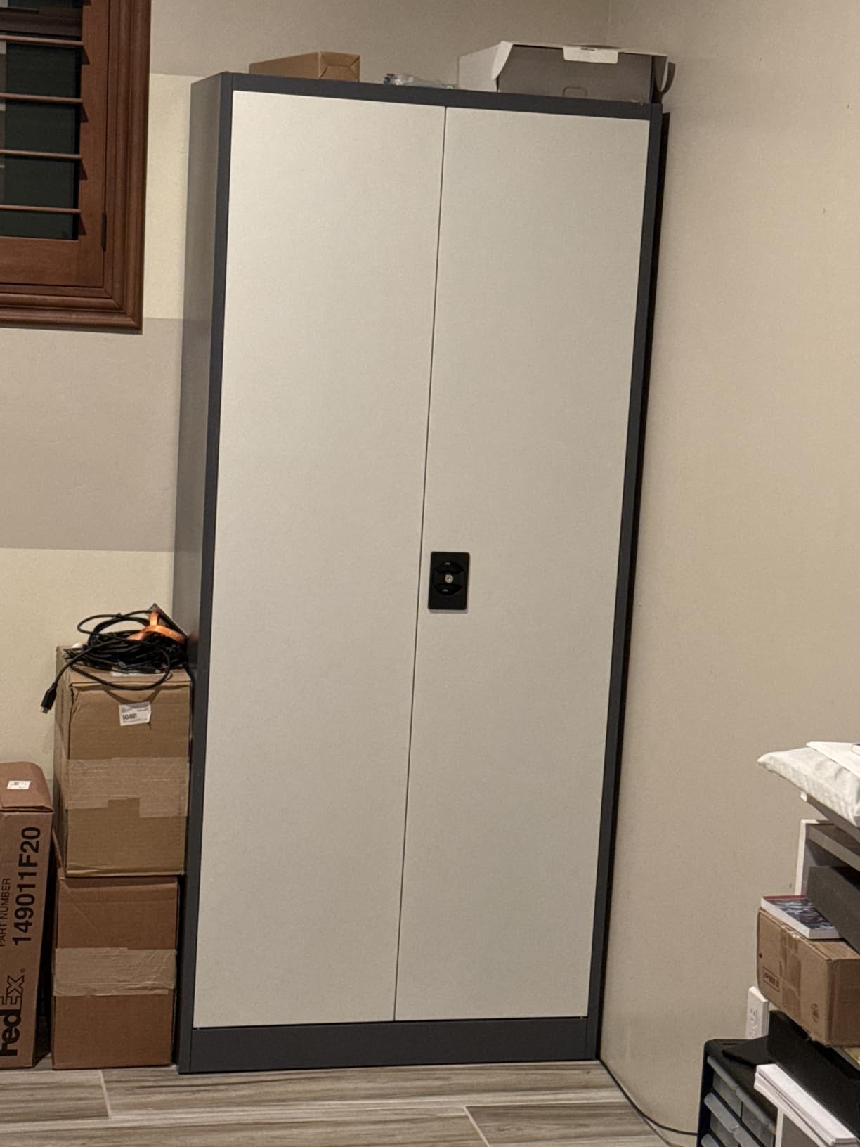 Letaya White Storage Cabinet with Adjustable Shelves-Metal Home Kitchen Pantry Cabinets with Doors,Organization Locker for Cupboard/Bedroom/Dining/Living/Bathroom/Office/Garage Room customer photo 1