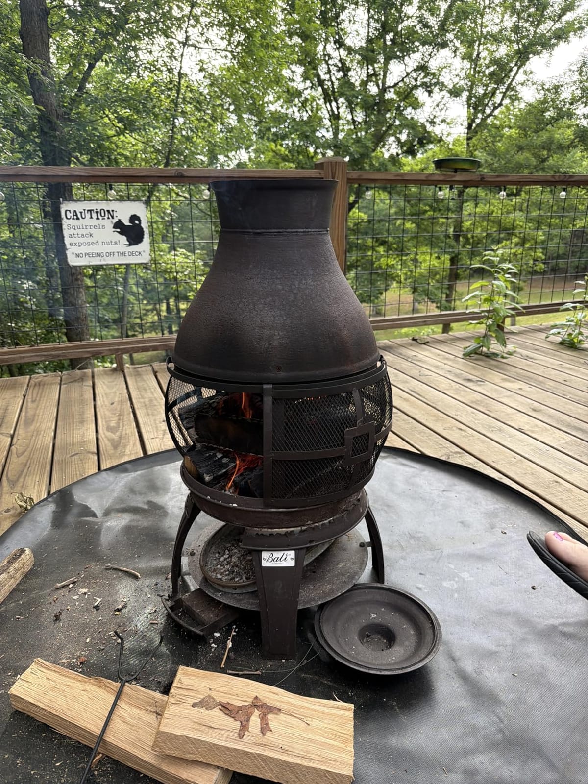 BALI OUTDOORS Fire Pit Wood Burning Chiminea Outside customer photo 2