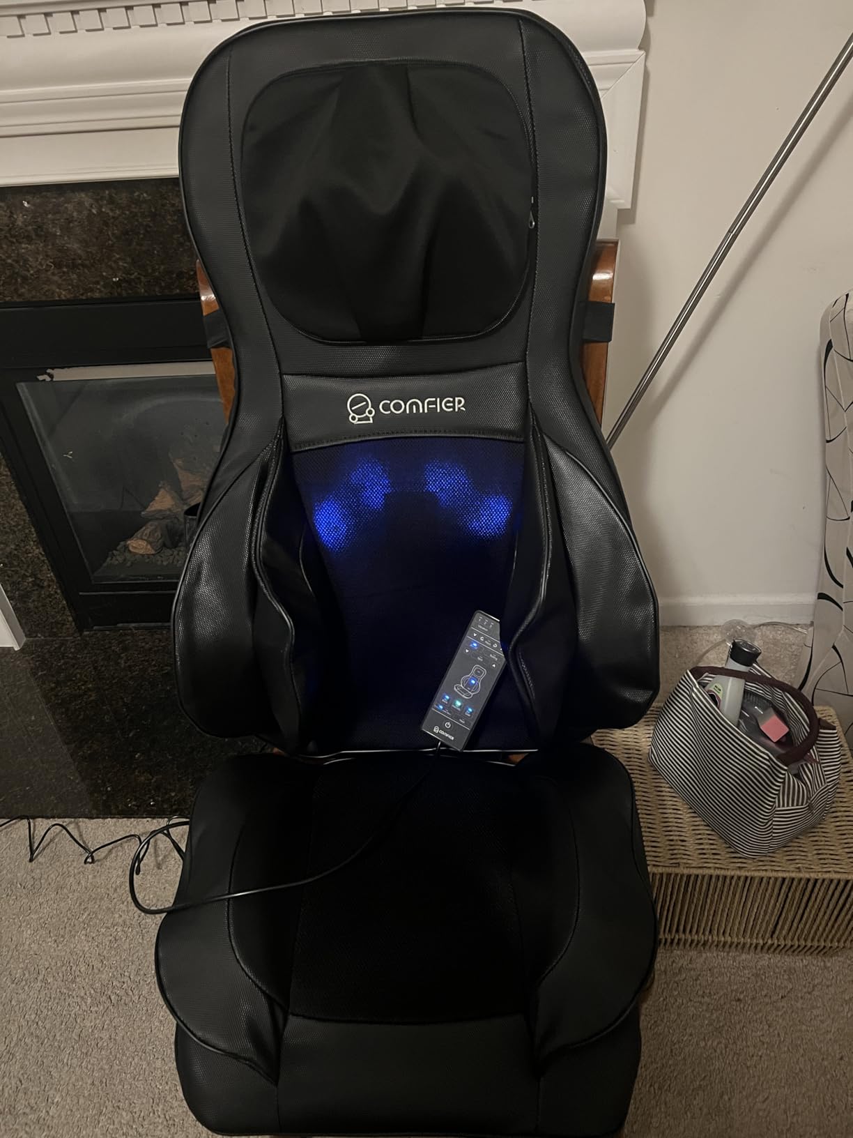 COMFIER Back Massager for Pain Relief Deep Tissue, Shiatsu Neck and Back Massager with Heat, Rolling & Compression Massage Chair Pad for Office Chair, Full Body Massage Chair Gift for Mom Dad customer photo 1