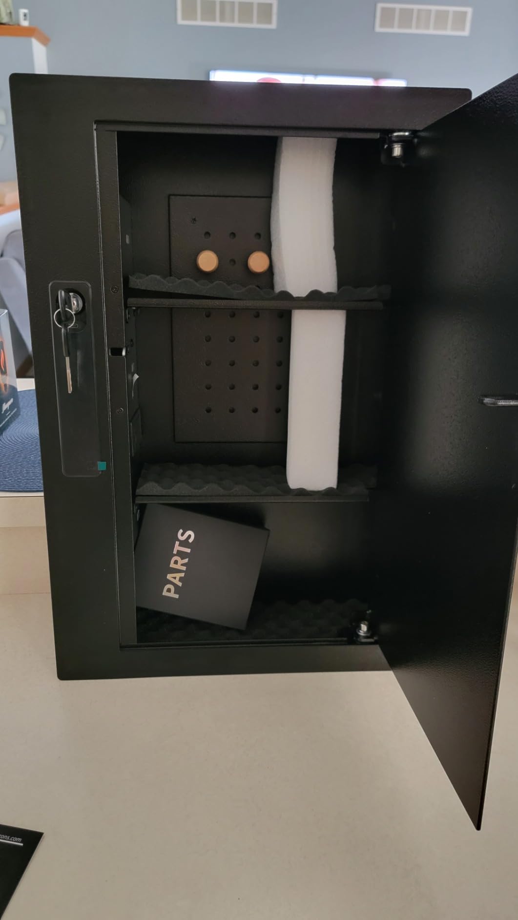 Grimtron Quick Access Electronic Wall Safe with Removable Shelves & Hooks customer photo 1