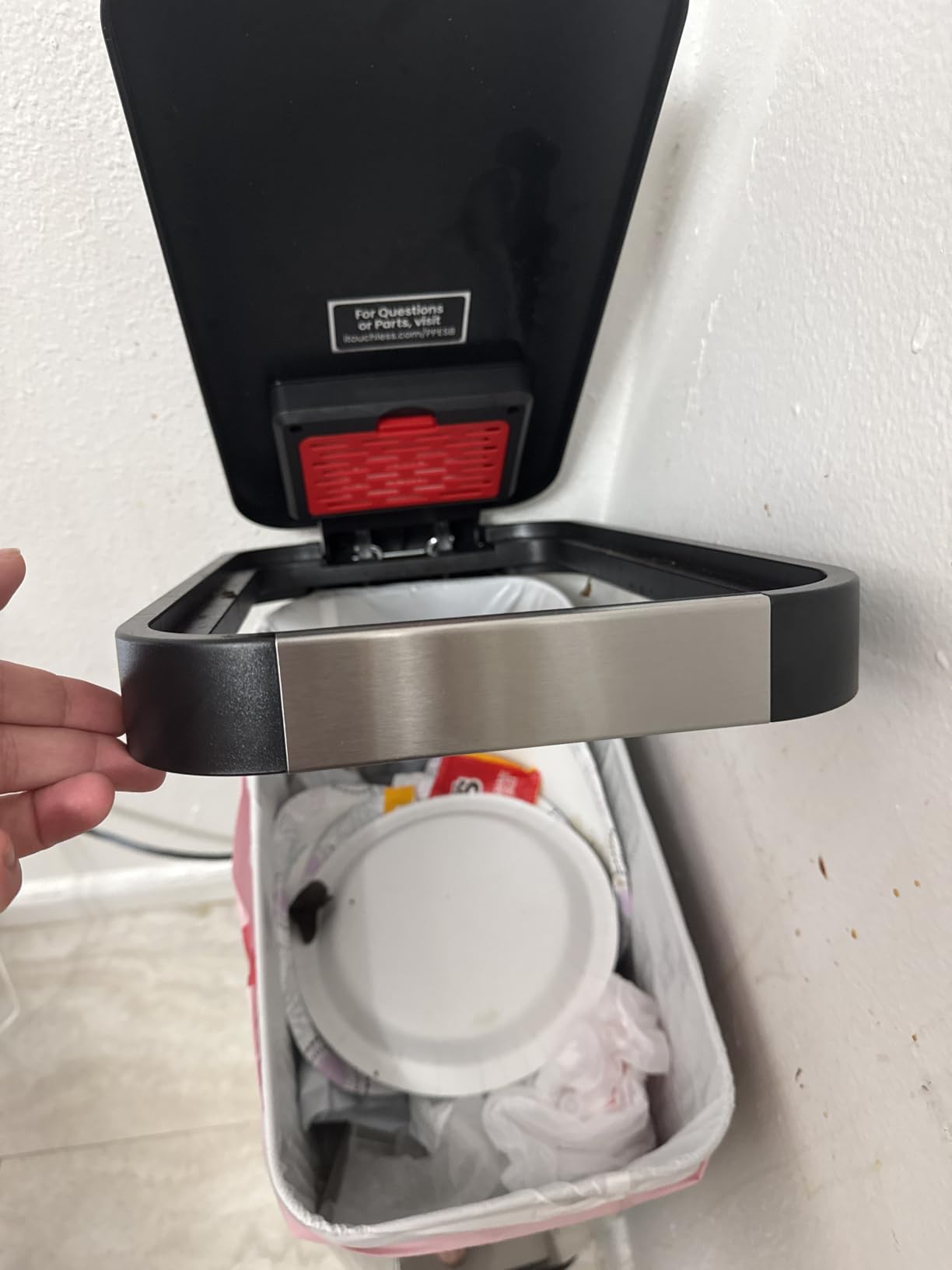 iTouchless 13.2 Gal / 50L Slim Step Pedal Kitchen Trash Can | Odor Filter customer photo 1