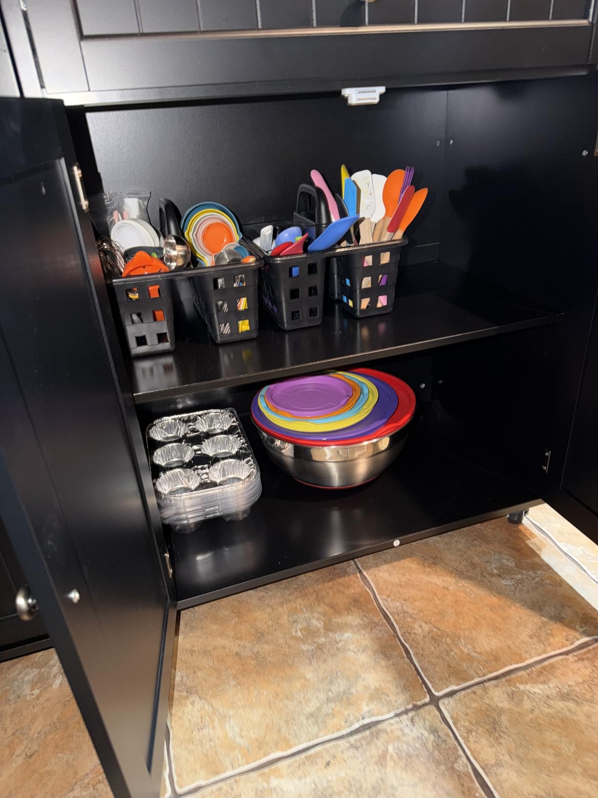 Ahomly Rolling Kitchen Island with Storage, Drop Leaf and Drawer, White customer photo 2