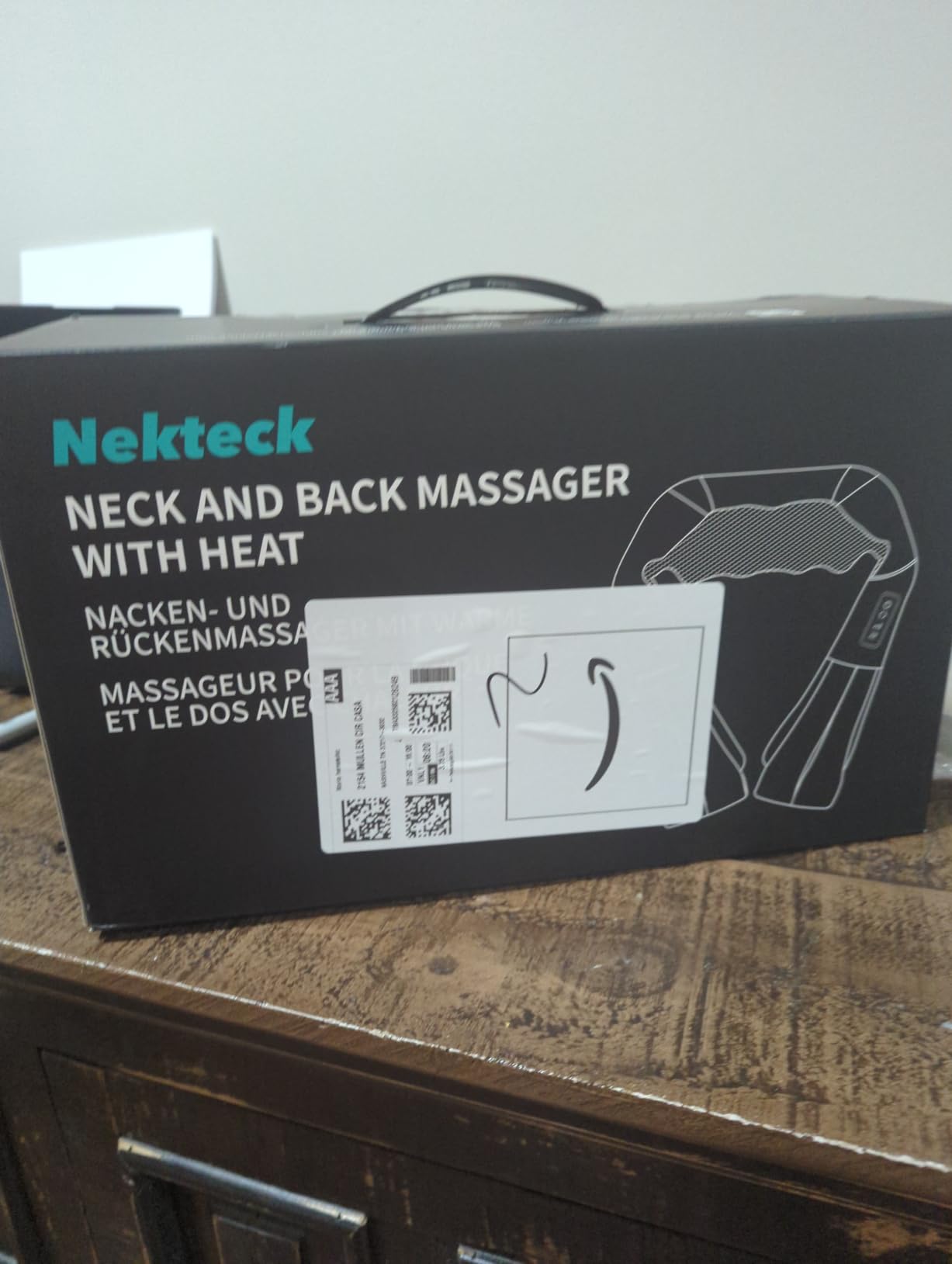 Nekteck Shiatsu Neck Massager with Heat for Pain Relief, Gray, NOT Cordless customer photo 2
