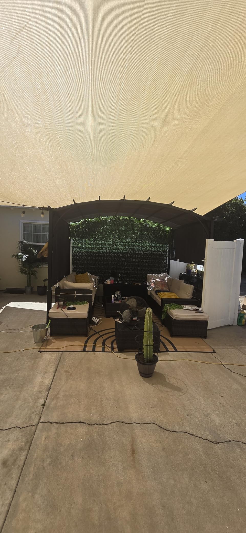 MASTERCANOPY 10x10 ft Heavy Duty Pergola with Sun Shade Canopy, Dark Grey customer photo 1