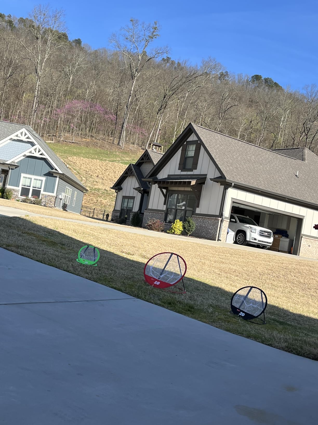 Vitality Sports Golf Chipping Net, 3PCS Pop-Up Golf Practice Net for Backyard, Indoor Outdoor Chipping Game with 3 Targets, 1 Hitting Mat, 20 Balls, Tee Box customer photo 1