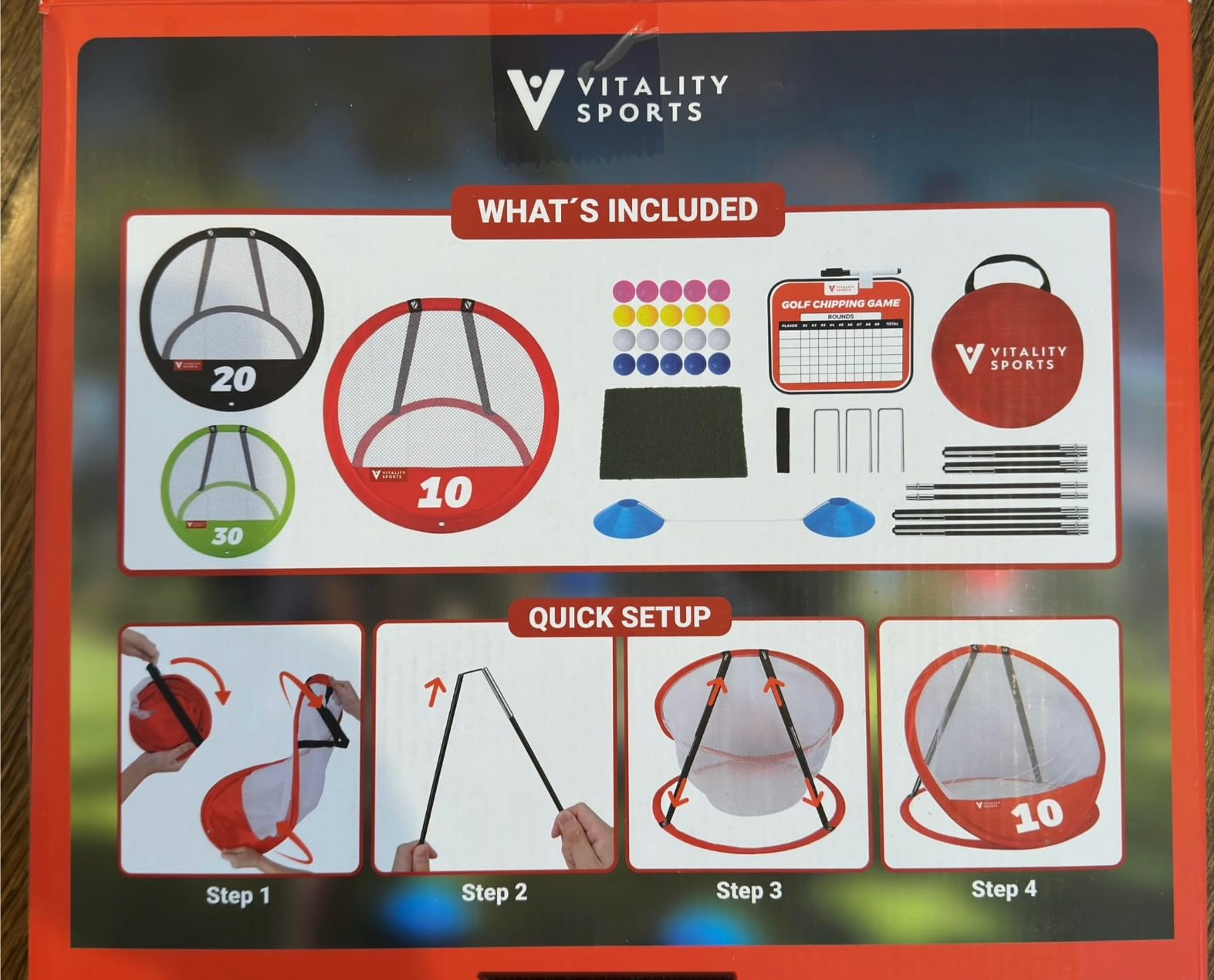 Vitality Sports Golf Chipping Net, 3PCS Pop-Up Golf Practice Net for Backyard, Indoor Outdoor Chipping Game with 3 Targets, 1 Hitting Mat, 20 Balls, Tee Box customer photo 2