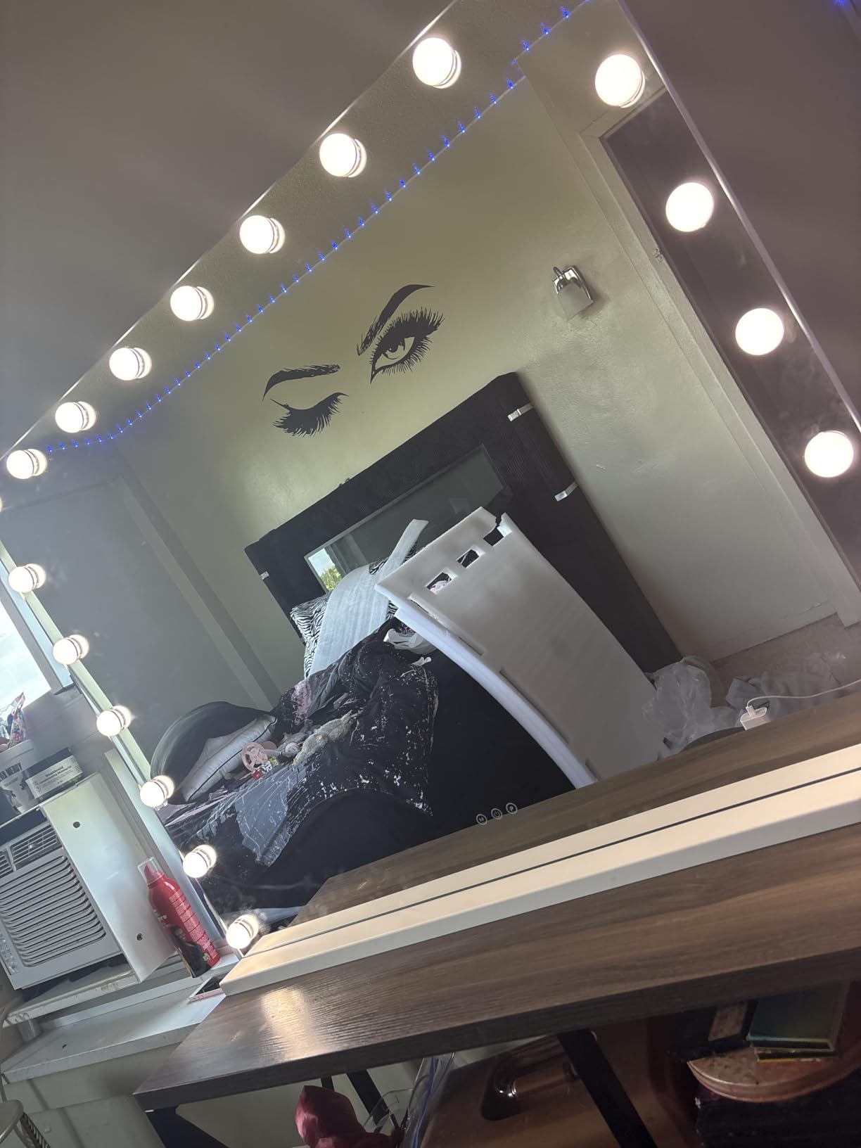 Ratsamee Hollywood Vanity Mirror with Lights, 24 Dimmable Bulbs, 3 Color Lights,Make Up Lighted Mirror, Aluminum Metal Frame, USB Charging Port（48