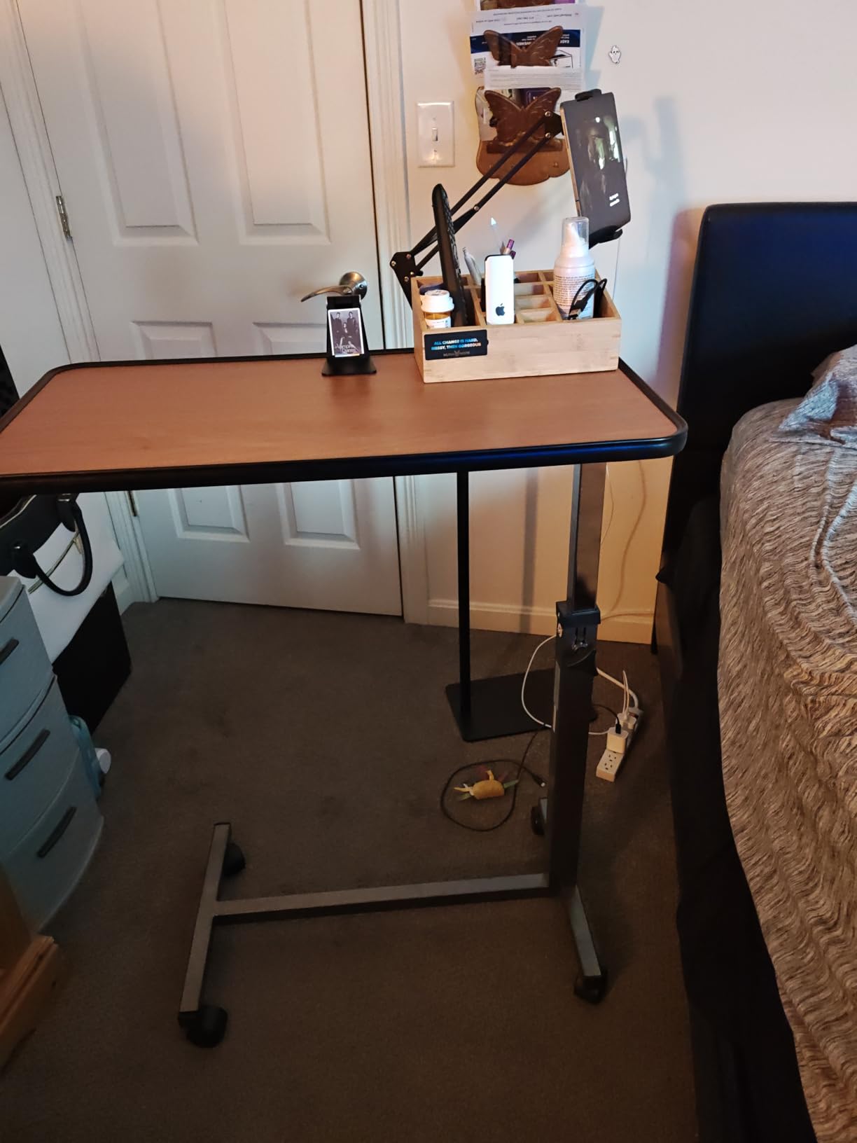 Medical king Adjustable Overbed Bedside Table Hospital Table customer photo 2