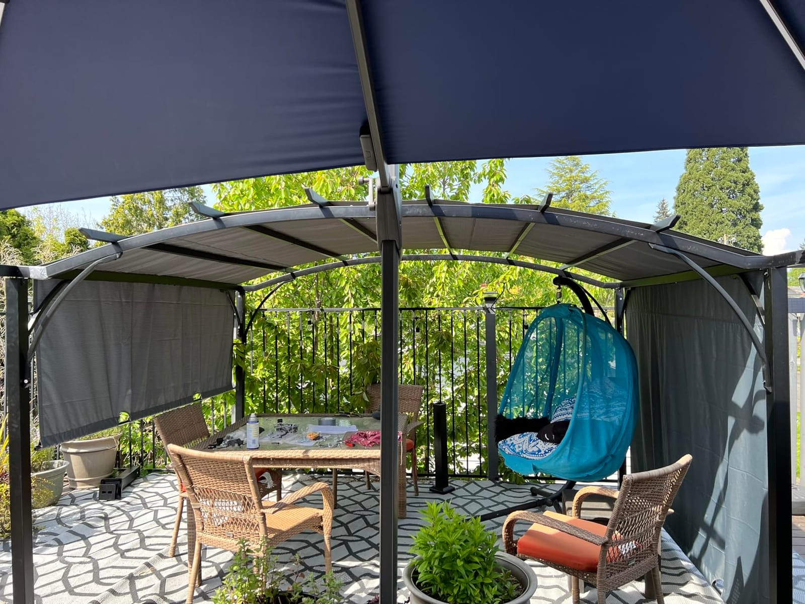 ABCCANOPY Arched Pergola 10'x12' with Retractable Sun Shade, Dary Gray customer photo 1