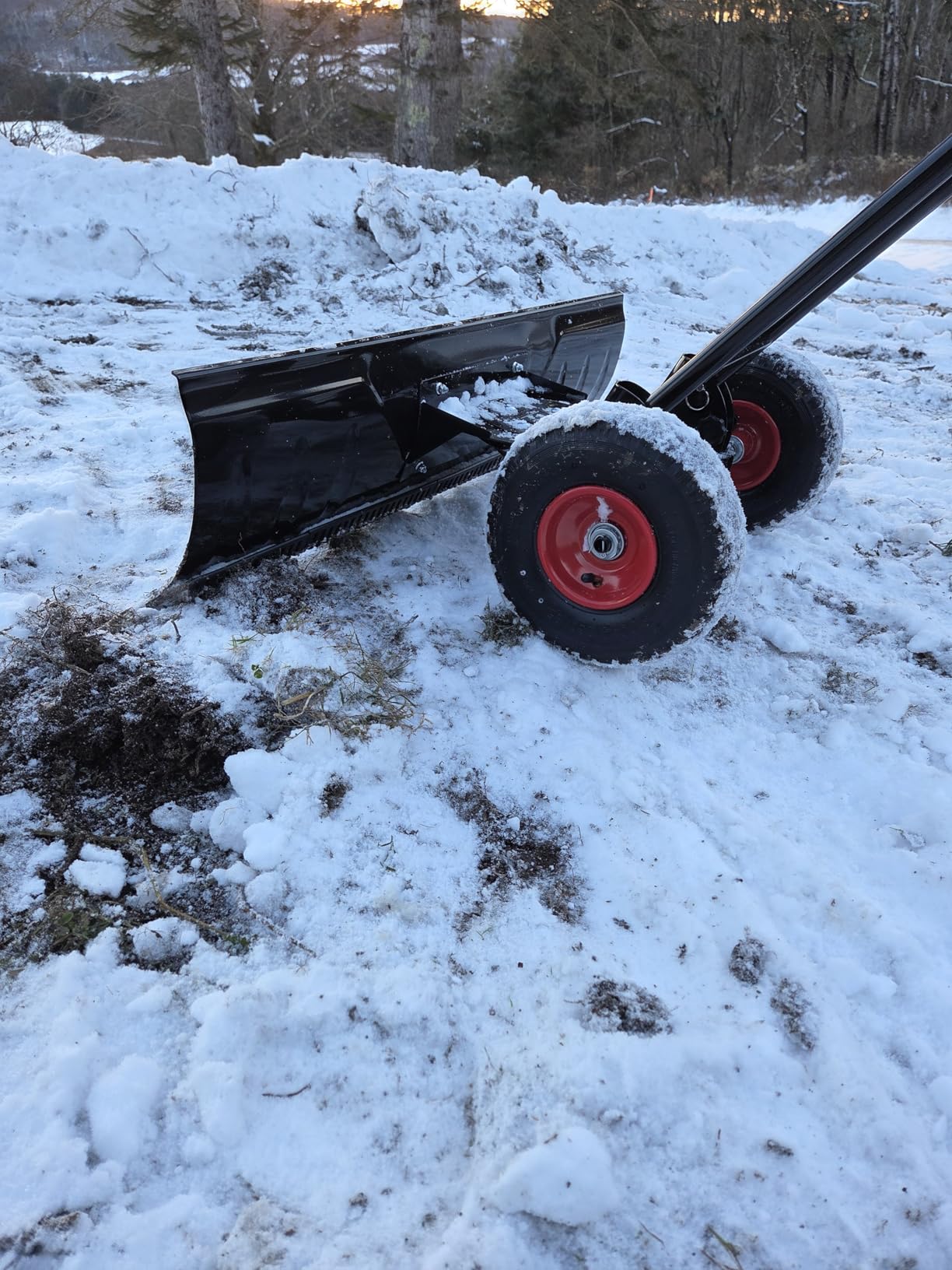 Best Choice Products 36in Galvanized Blade Heavy-Duty 2-Wheel Snow Pusher Hand Plow for Snow Removal w/Wheels, Adjustable Handle, Blade Angle - Black customer photo 1