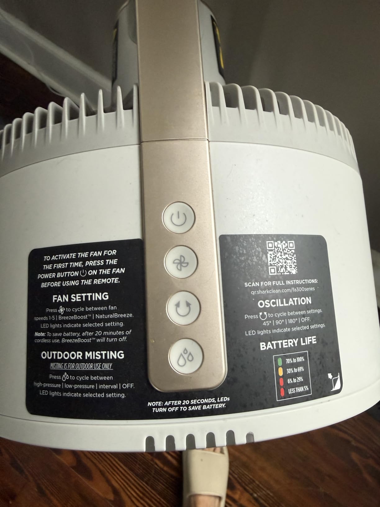 Shark FlexBreeze Pro Mist 2-in-1 Fan with Integrated Mist, Charcoal, FA302 customer photo 2