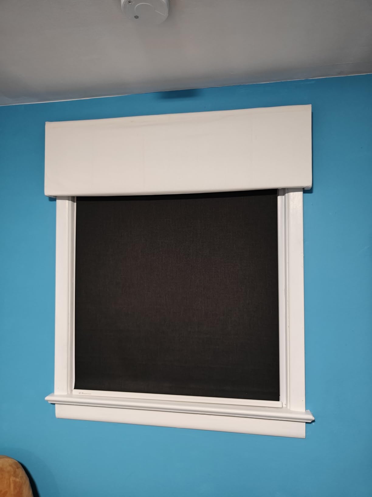 Motorized Blinds No Drill Automatic Blinds for Windows Cordless Roller Shades Electric Blinds with Remote Control Smart Blinds (White, 34.5 x 72) customer photo 2