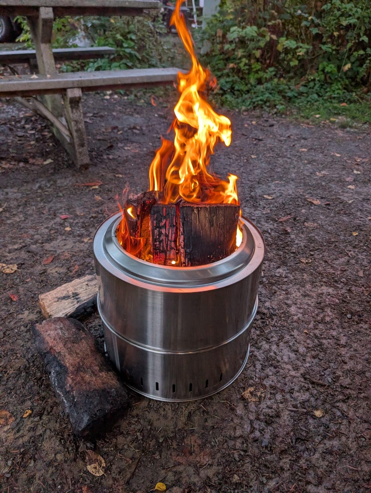 OutVue 15.5 inch Stainless Steel Smokeless Fire Pit with Grill & Tote Bag customer photo 1