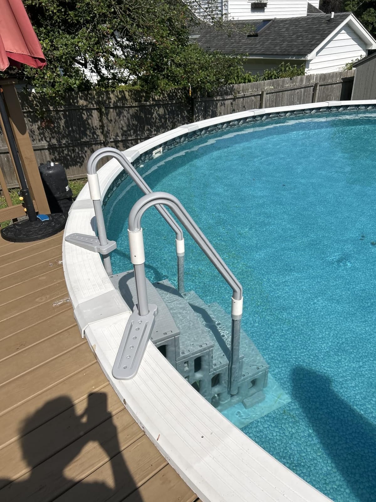 VEVOR Swimming Pool Ladder, 4-Step Double Handrails Stairs with Non-Slip Heavy Duty Steps, Reliable 400 lbs Max Load Capacity, for 48-54 in Inground & Above-Ground Pools of Any Decking Surface, Grey customer photo 1
